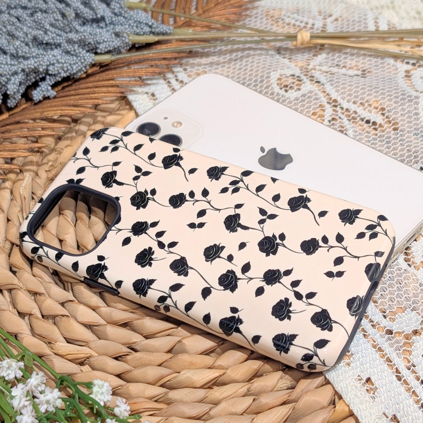 Ghost Rose - iPhone Case Phone Case-aesthetic phone case-shockproof phone case-cute phone case-designer phone case-elegant phone case-luxury phone case-phone accessories-fashion accessory
