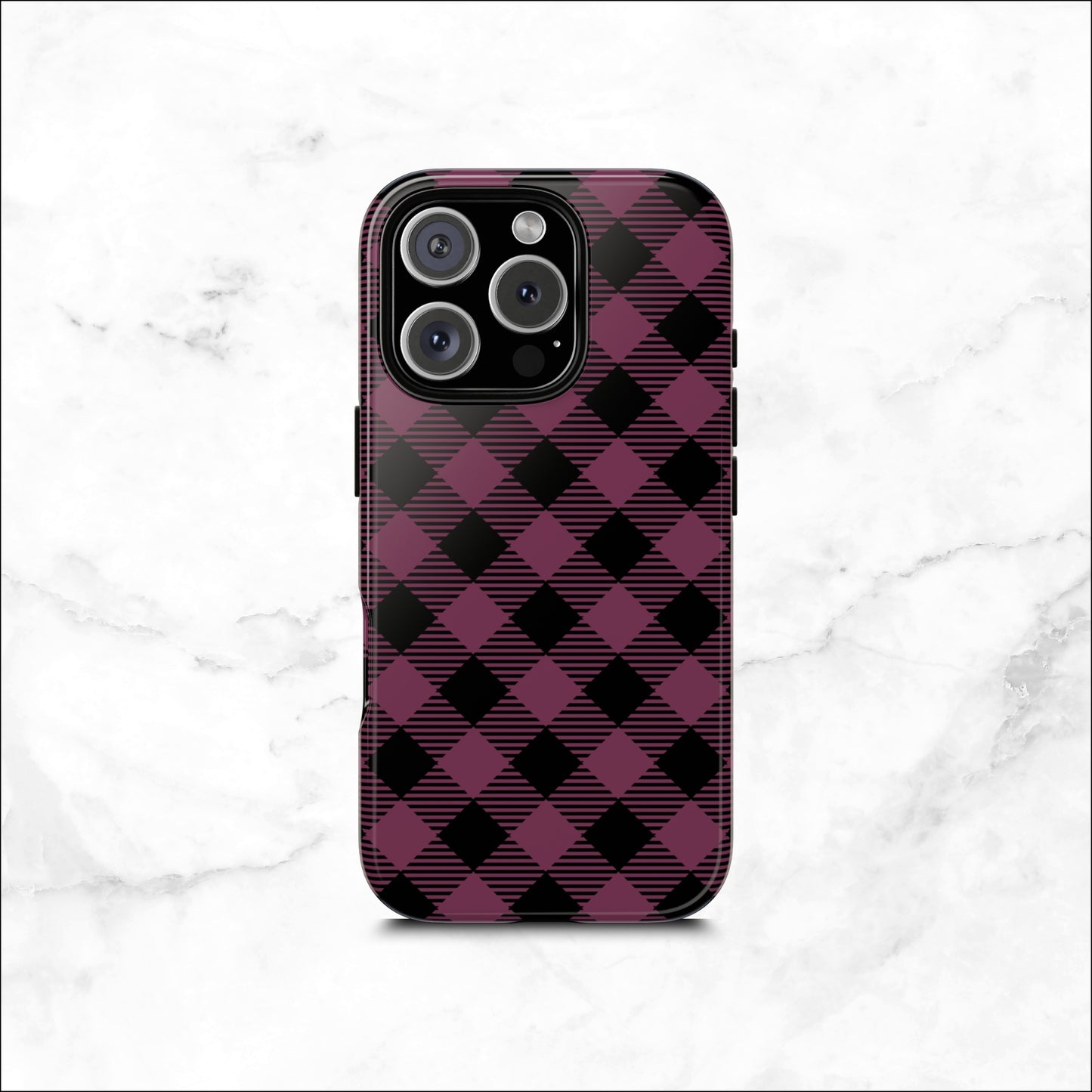 Plum Plaid - iPhone Case Phone Case-aesthetic phone case-shockproof phone case-cute phone case-designer phone case-elegant phone case-luxury phone case-phone accessories-fashion accessory