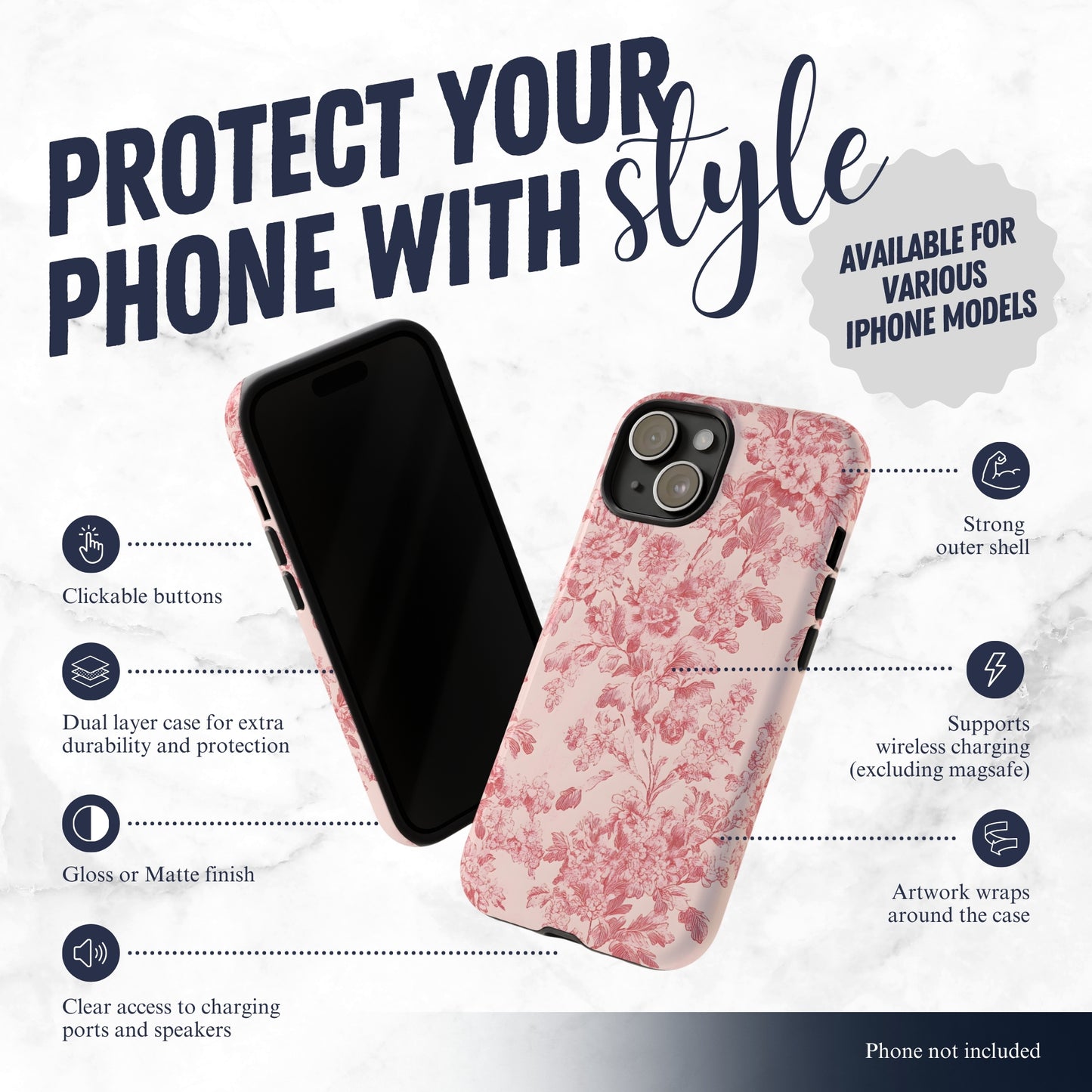 Ballet Toile - iPhone Case Phone Case-aesthetic phone case-shockproof phone case-cute phone case-designer phone case-elegant phone case-luxury phone case-phone accessories-fashion accessory