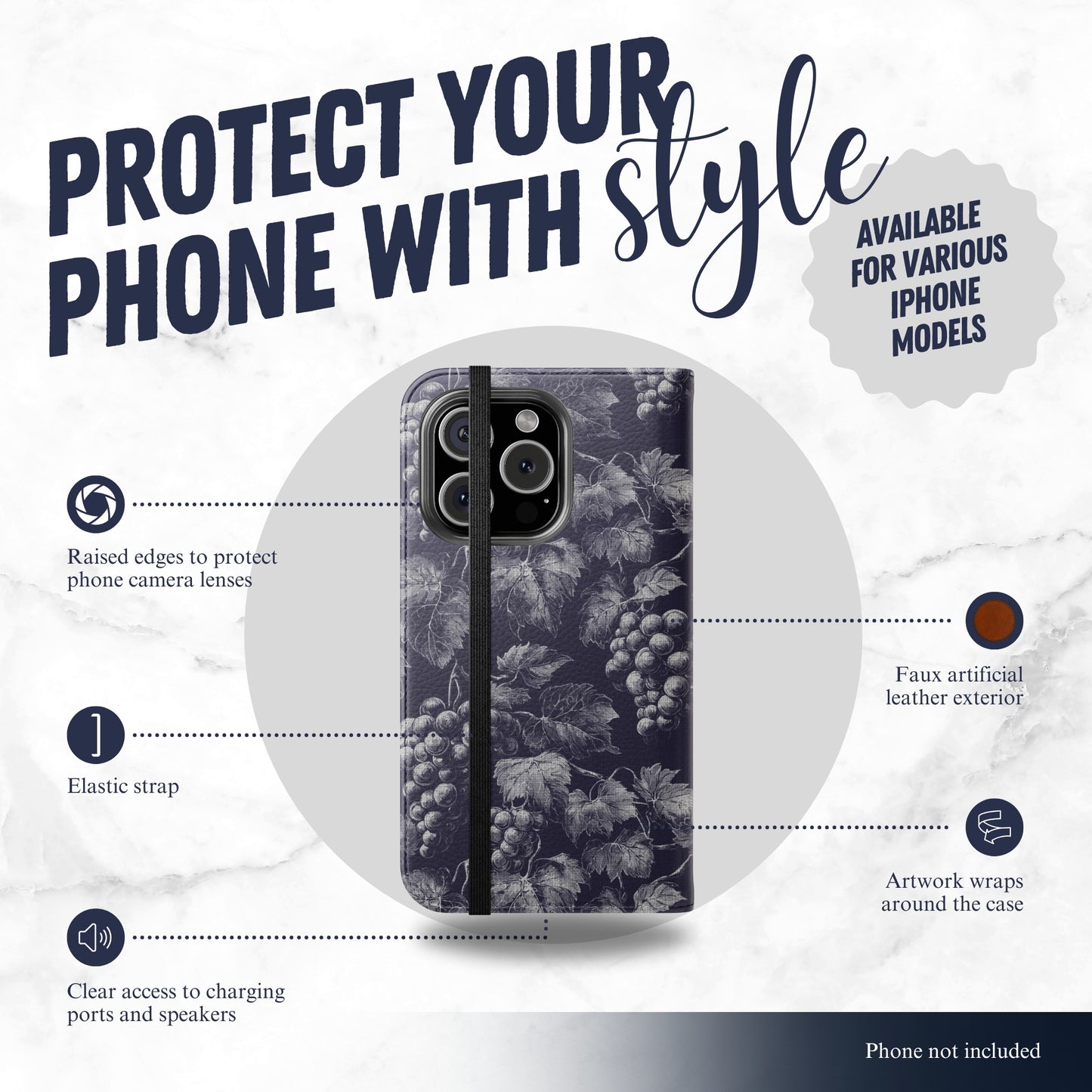 Orchard - iPhone Flip Case Wallet, Leather Folio Case Phone Case-aesthetic phone case-shockproof phone case-cute phone case-designer phone case-elegant phone case-luxury phone case-phone accessories-fashion accessory