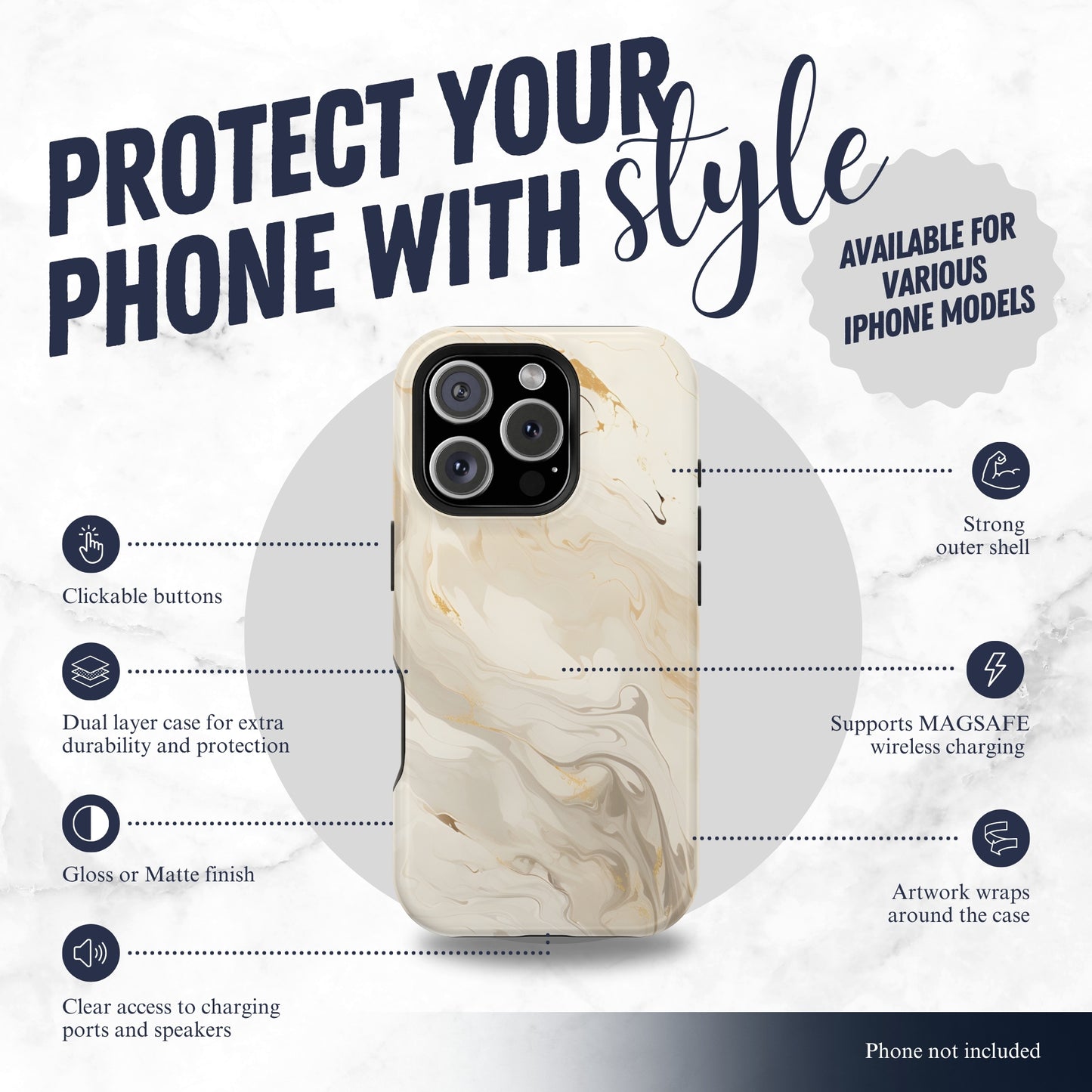 Double Cream - Magsafe iPhone Case Phone Case-aesthetic phone case-shockproof phone case-cute phone case-designer phone case-elegant phone case-luxury phone case-phone accessories-fashion accessory