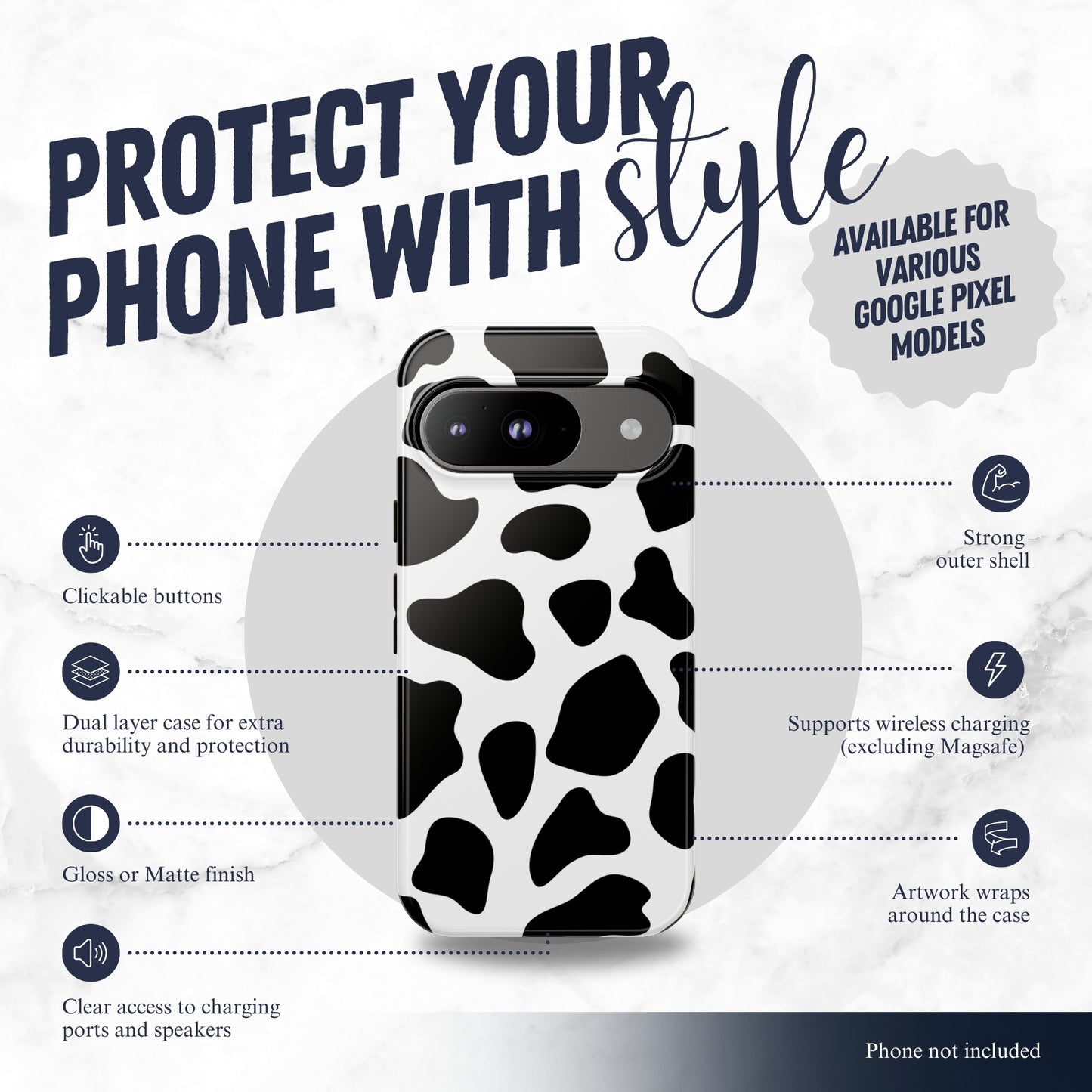 Bovine - Google Pixel Case Phone Case-aesthetic phone case-shockproof phone case-cute phone case-designer phone case-elegant phone case-luxury phone case-phone accessories-fashion accessory