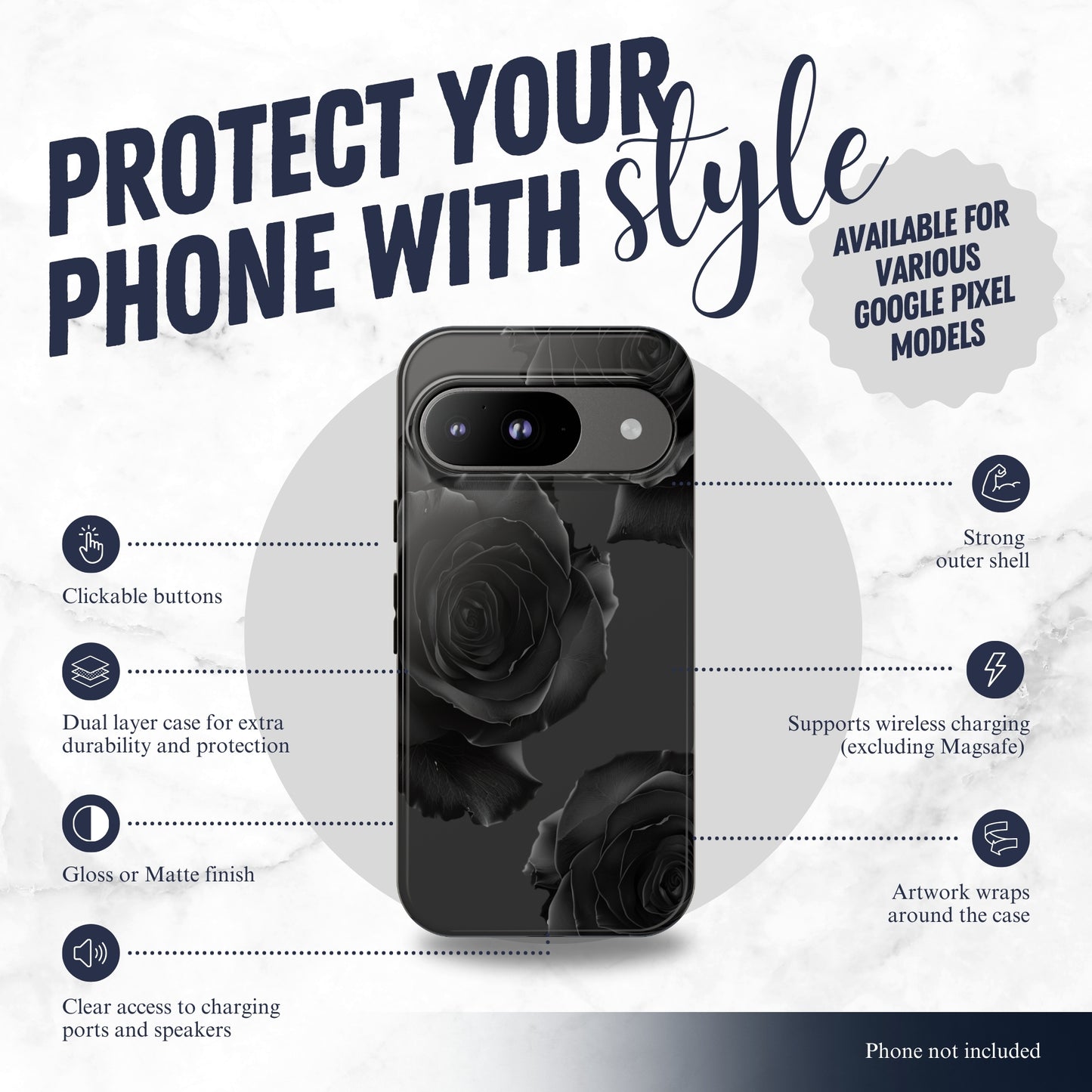 Dark Mystery - Google Pixel Case Phone Case-aesthetic phone case-shockproof phone case-cute phone case-designer phone case-elegant phone case-luxury phone case-phone accessories-fashion accessory