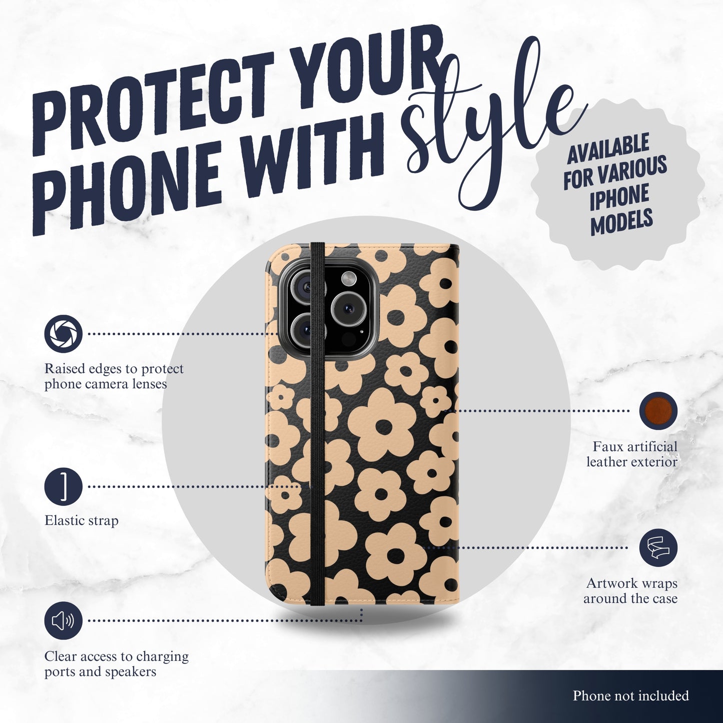 Muse - iPhone Flip Case Wallet, Leather Folio Case Phone Case-aesthetic phone case-shockproof phone case-cute phone case-designer phone case-elegant phone case-luxury phone case-phone accessories-fashion accessory