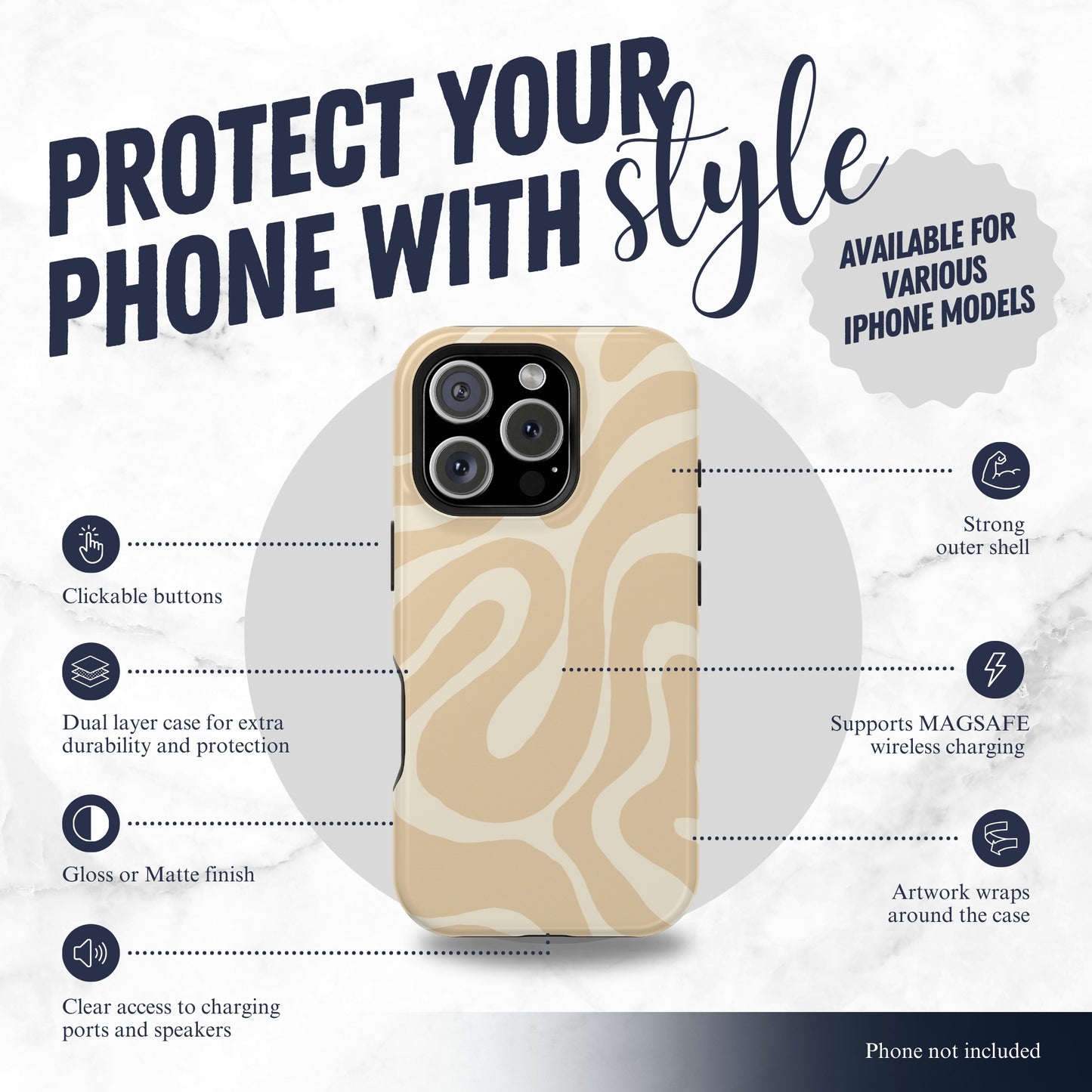 Caramel Twist - Magsafe iPhone Case Phone Case-aesthetic phone case-shockproof phone case-cute phone case-designer phone case-elegant phone case-luxury phone case-phone accessories-fashion accessory