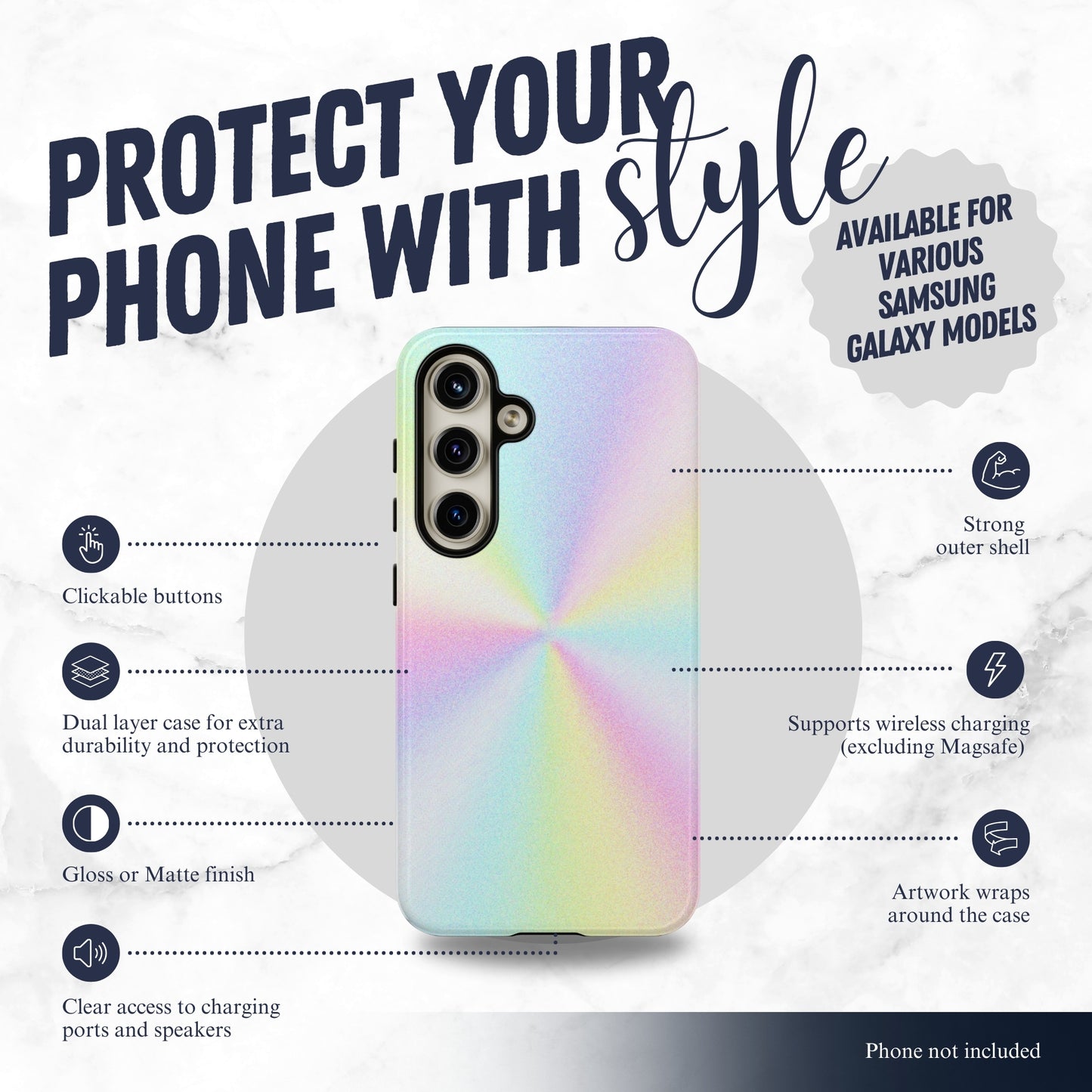 Rainbow Prism - Samsung Galaxy Case Phone Case-aesthetic phone case-shockproof phone case-cute phone case-designer phone case-elegant phone case-luxury phone case-phone accessories-fashion accessory