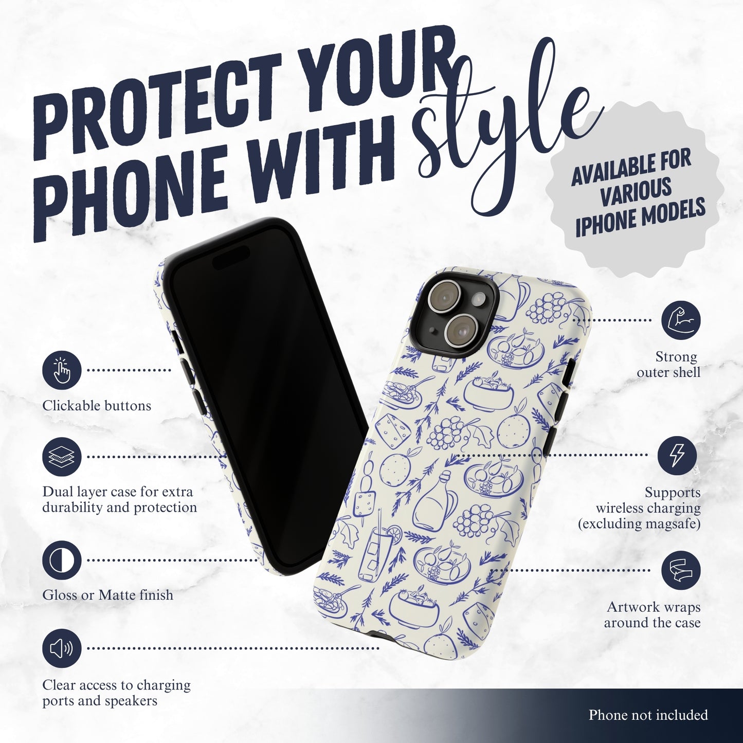 Foodie - iPhone Case Phone Case-aesthetic phone case-shockproof phone case-cute phone case-designer phone case-elegant phone case-luxury phone case-phone accessories-fashion accessory