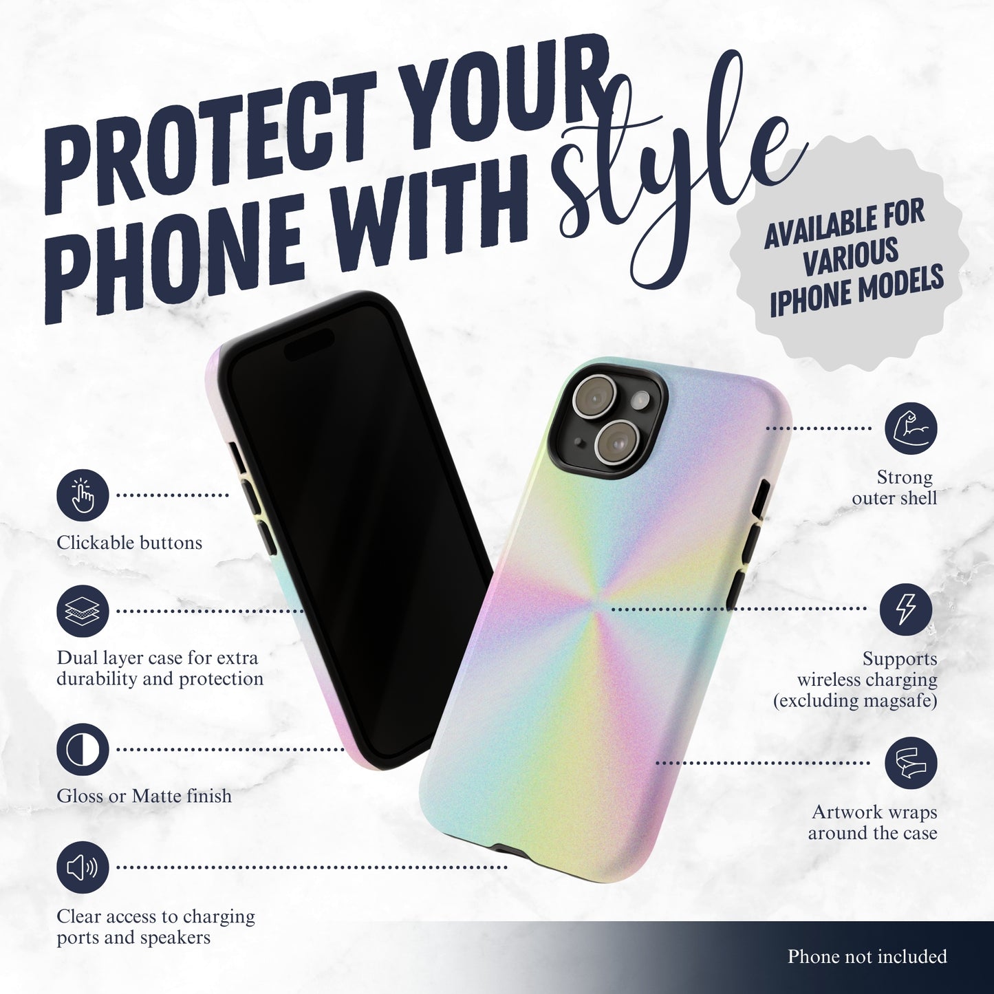 Rainbow Prism - iPhone Case Phone Case-aesthetic phone case-shockproof phone case-cute phone case-designer phone case-elegant phone case-luxury phone case-phone accessories-fashion accessory