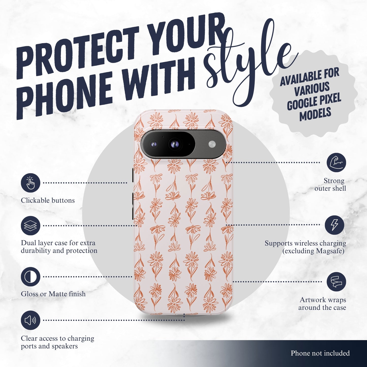 Terracotta - Google Pixel Case Phone Case-aesthetic phone case-shockproof phone case-cute phone case-designer phone case-elegant phone case-luxury phone case-phone accessories-fashion accessory