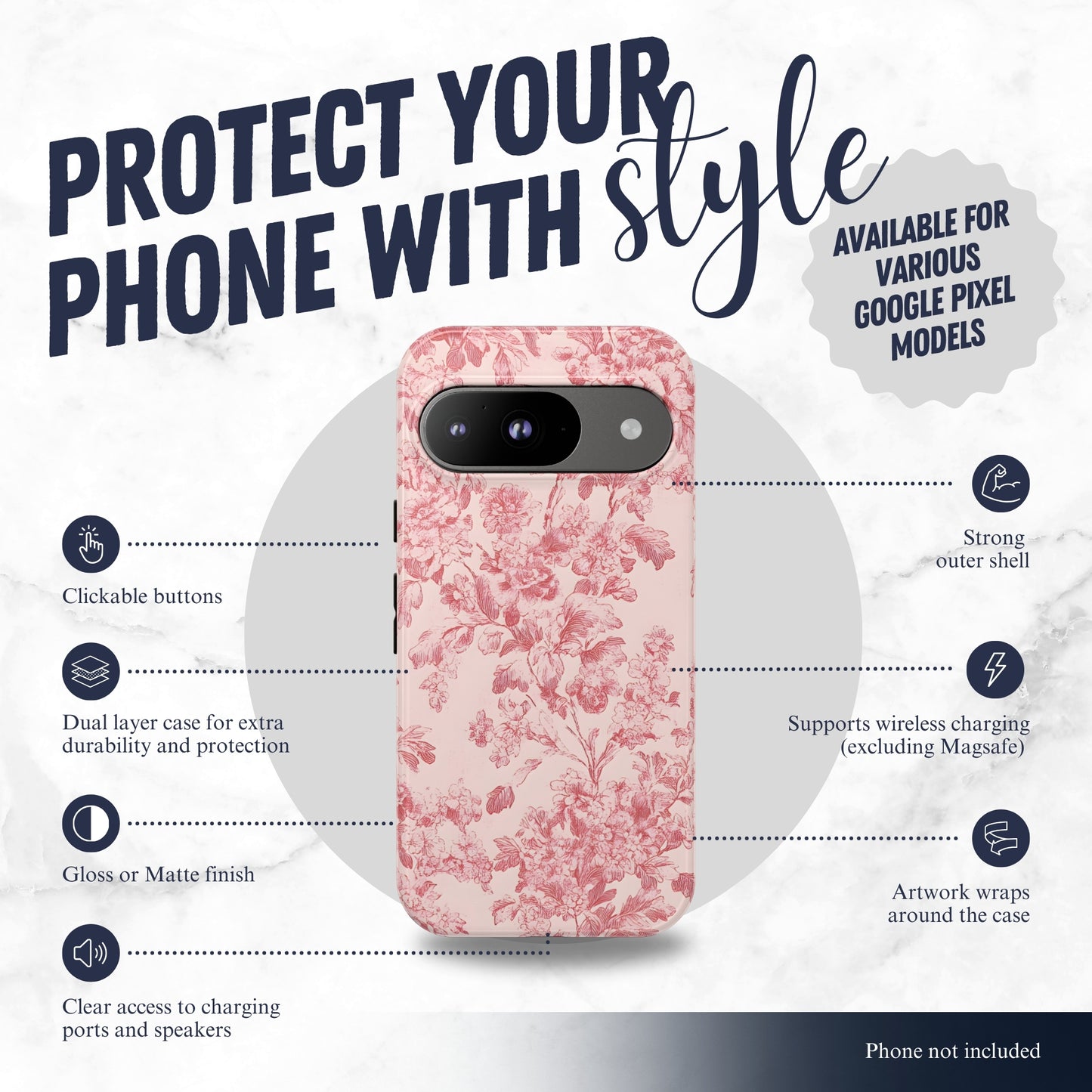 Ballet Toile - Google Pixel Case Phone Case-aesthetic phone case-shockproof phone case-cute phone case-designer phone case-elegant phone case-luxury phone case-phone accessories-fashion accessory