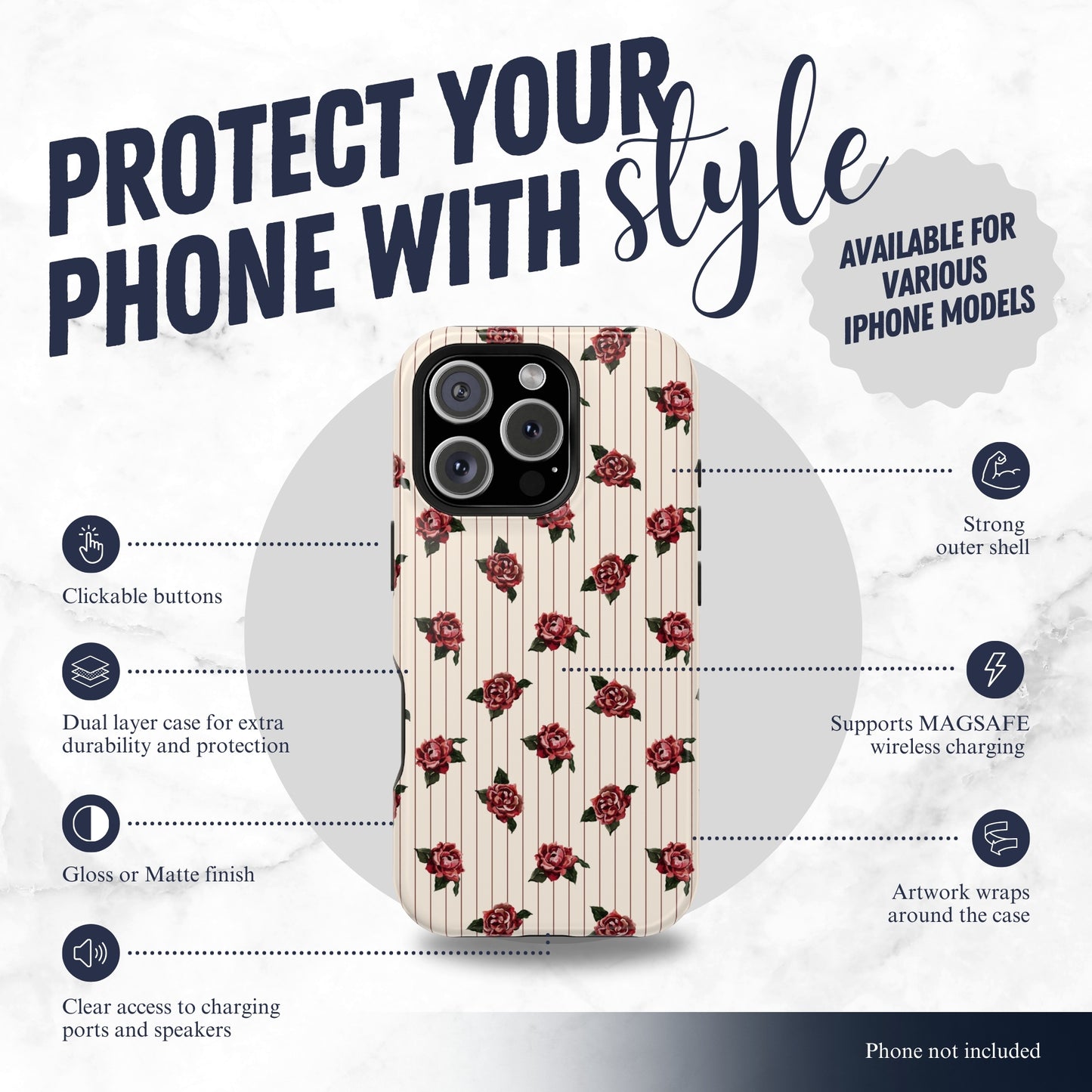 Afternoon Affair - Magsafe iPhone Case Phone Case-aesthetic phone case-shockproof phone case-cute phone case-designer phone case-elegant phone case-luxury phone case-phone accessories-fashion accessory