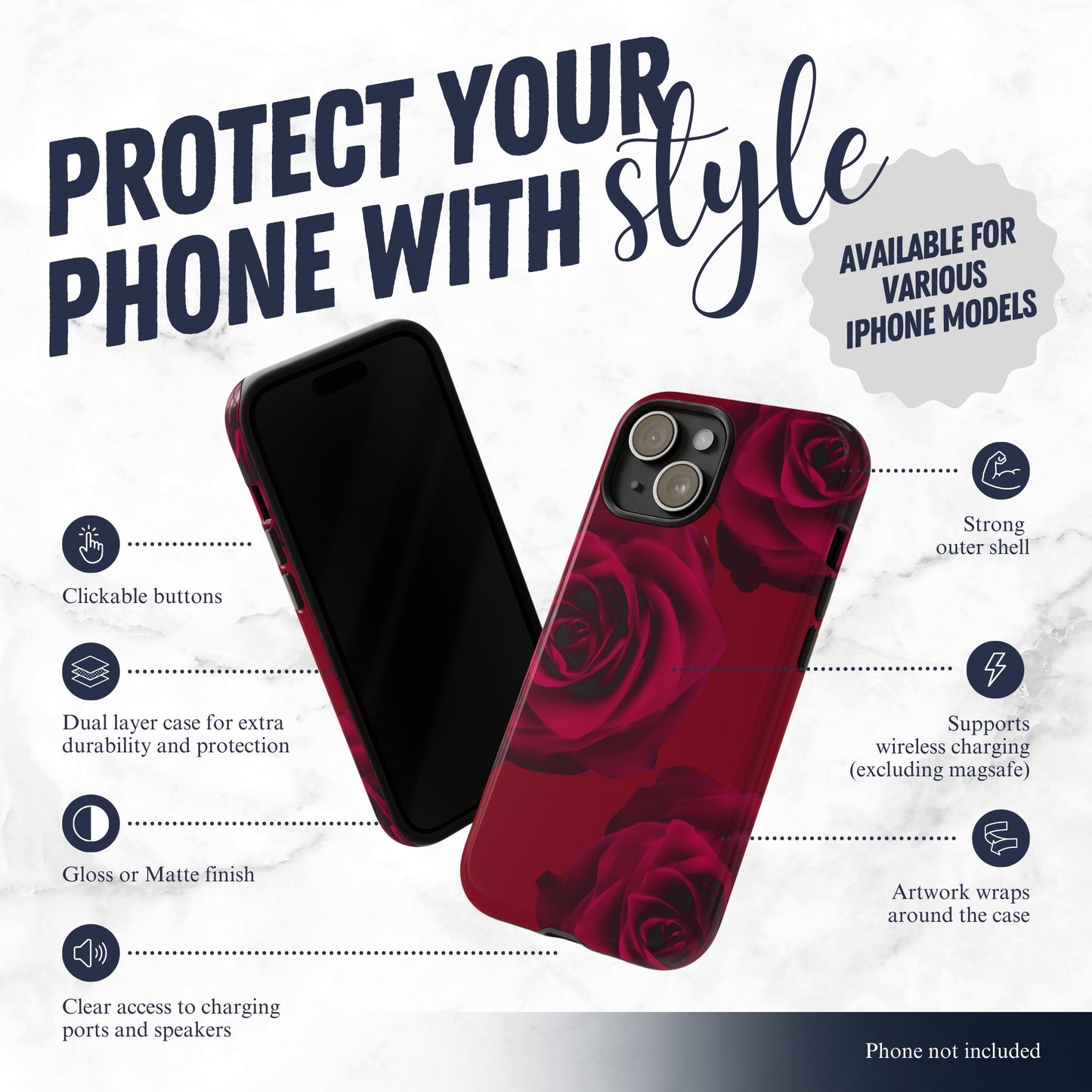 Bold Beauty - iPhone Case Phone Case-aesthetic phone case-shockproof phone case-cute phone case-designer phone case-elegant phone case-luxury phone case-phone accessories-fashion accessory