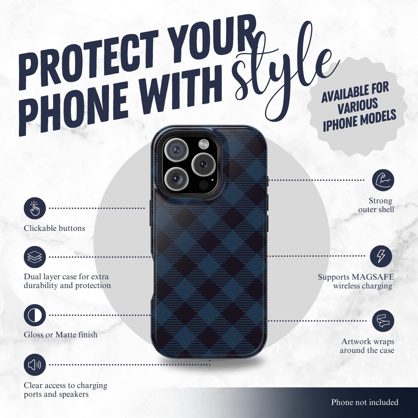 Denim Jeans - Magsafe iPhone Case Phone Case-aesthetic phone case-shockproof phone case-cute phone case-designer phone case-elegant phone case-luxury phone case-phone accessories-fashion accessory