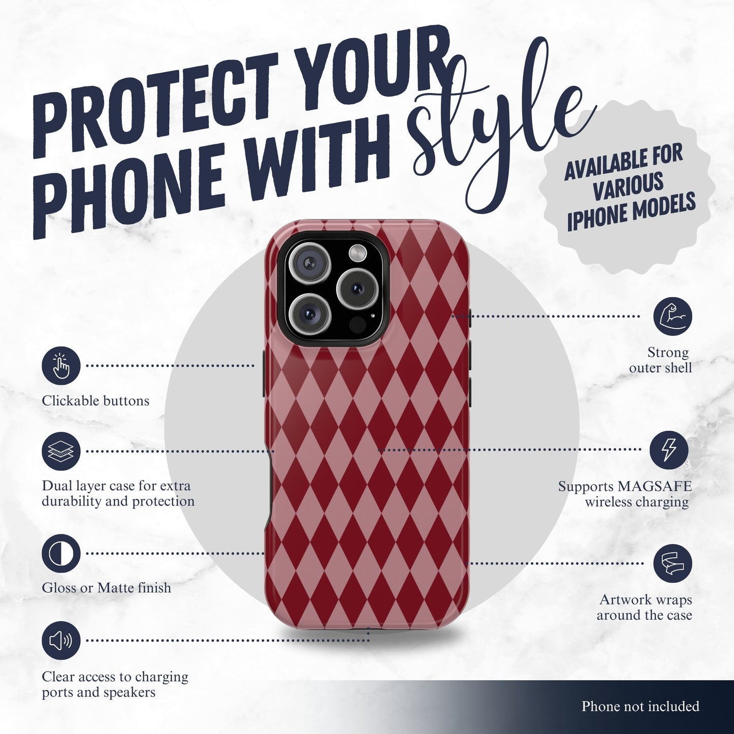 Cherry Jester - Magsafe iPhone Case Phone Case-aesthetic phone case-shockproof phone case-cute phone case-designer phone case-elegant phone case-luxury phone case-phone accessories-fashion accessory