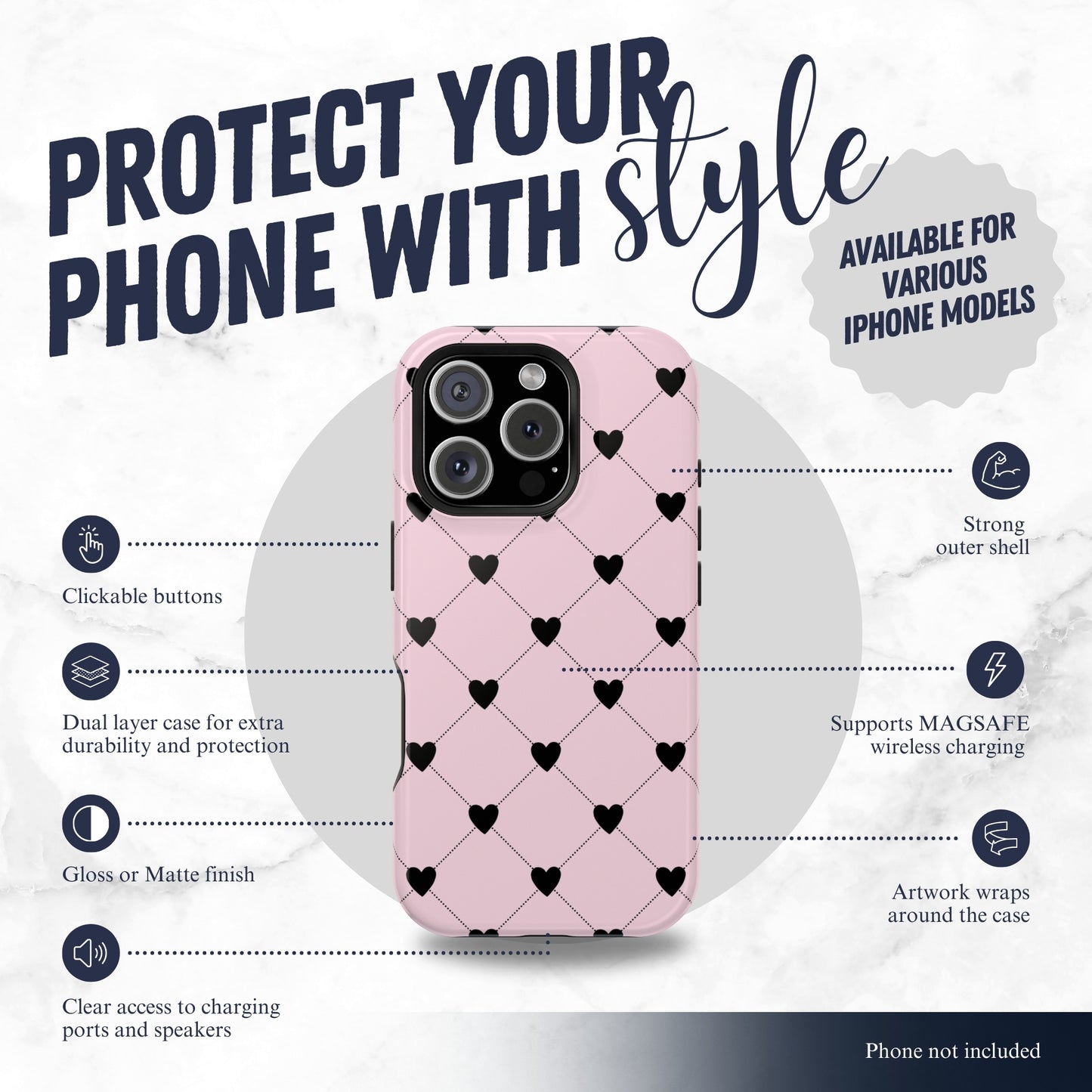 Love Quilt - Magsafe iPhone Case Phone Case-aesthetic phone case-shockproof phone case-cute phone case-designer phone case-elegant phone case-luxury phone case-phone accessories-fashion accessory