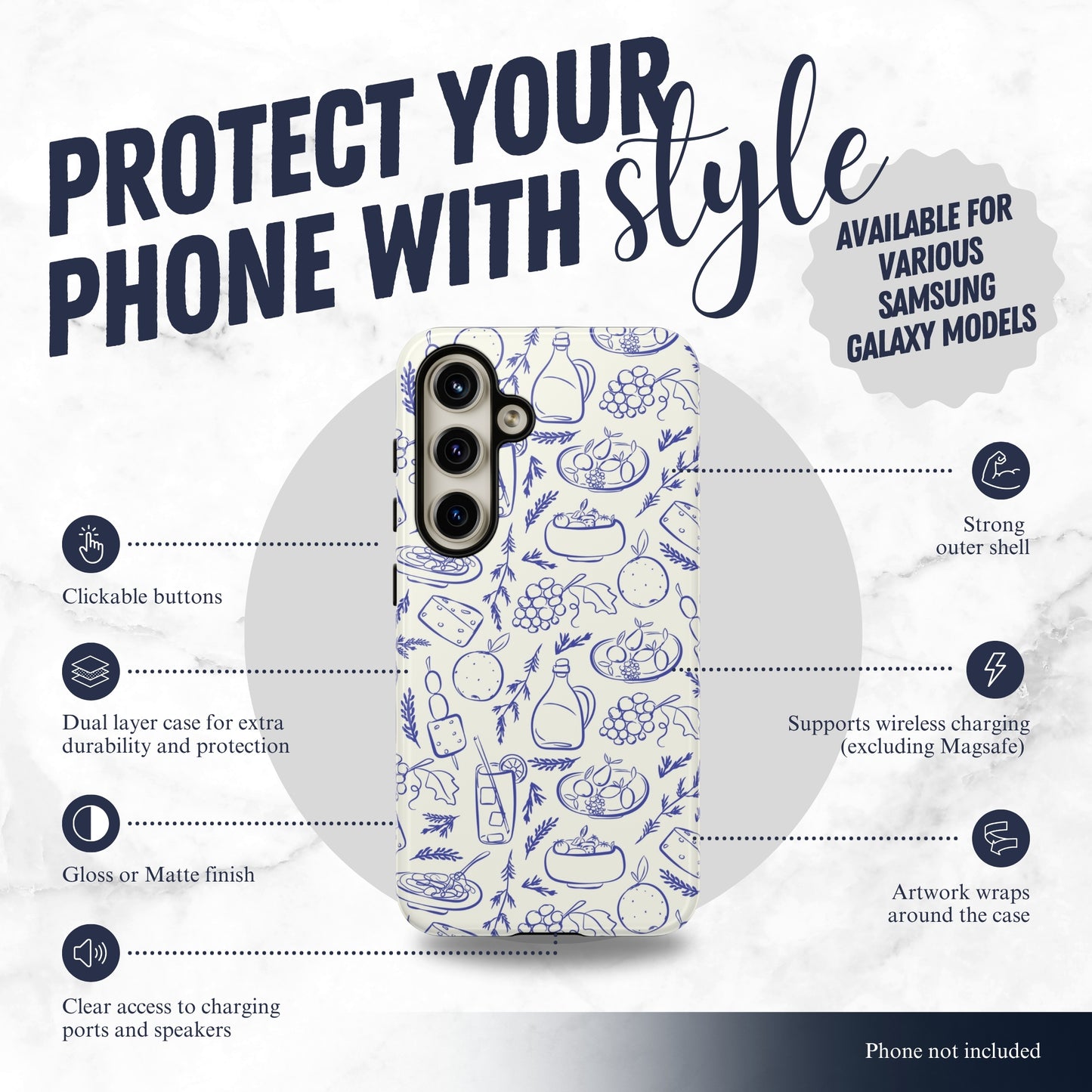 Foodie - Samsung Galaxy Case Phone Case-aesthetic phone case-shockproof phone case-cute phone case-designer phone case-elegant phone case-luxury phone case-phone accessories-fashion accessory