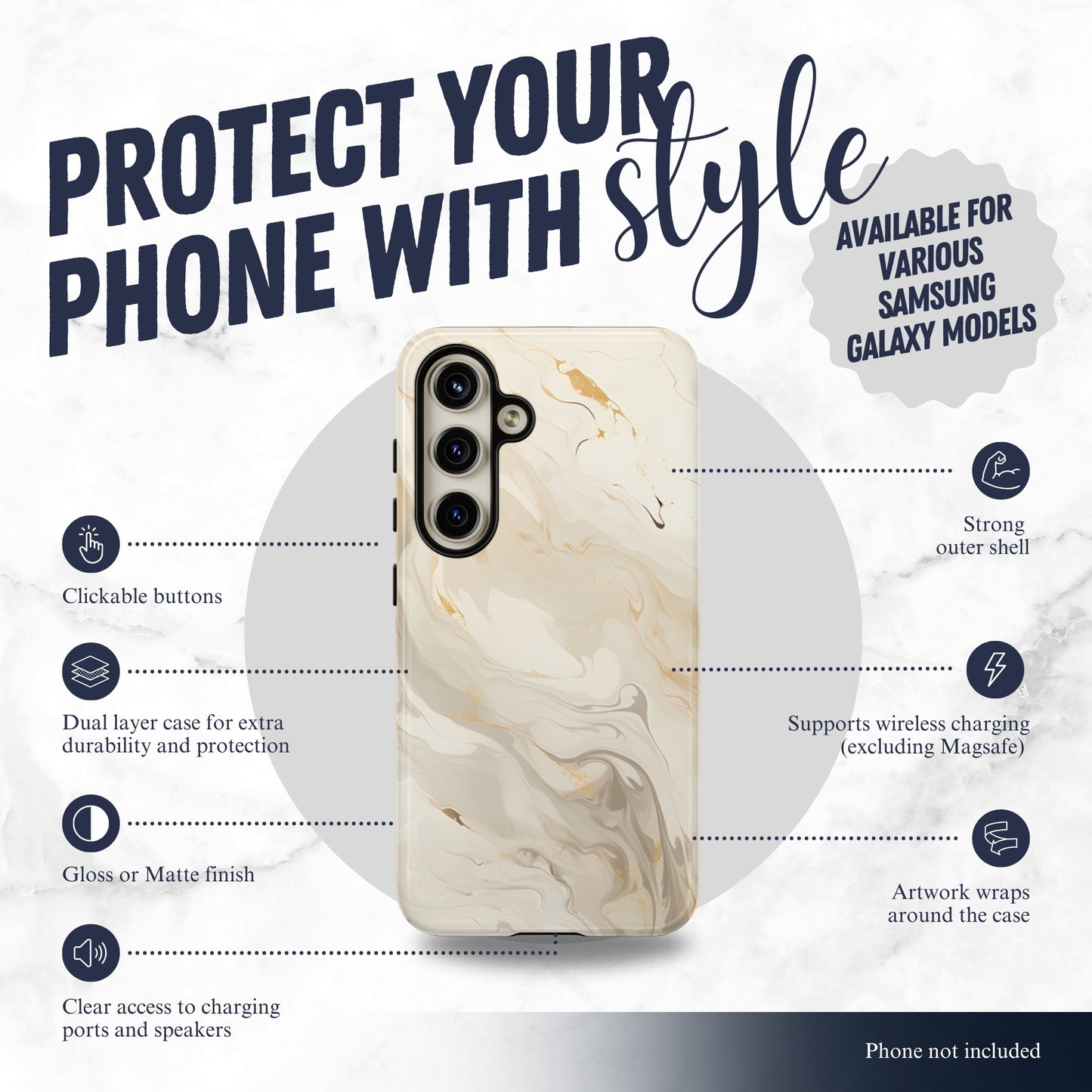 Double Cream - Samsung Galaxy Case Phone Case-aesthetic phone case-shockproof phone case-cute phone case-designer phone case-elegant phone case-luxury phone case-phone accessories-fashion accessory