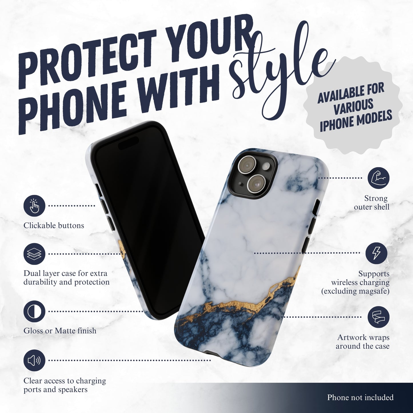 Azure Alloy - iPhone Case Phone Case-aesthetic phone case-shockproof phone case-cute phone case-designer phone case-elegant phone case-luxury phone case-phone accessories-fashion accessory