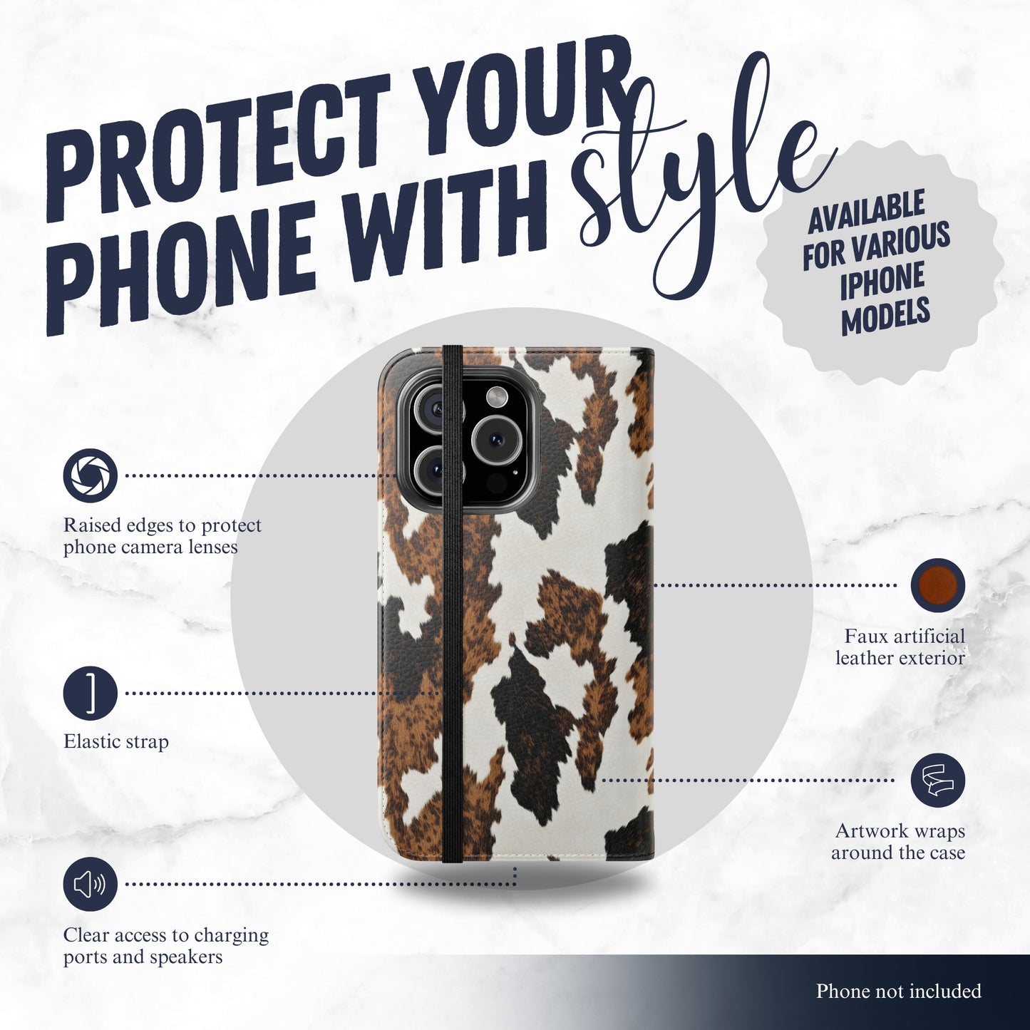 Cappuccino - iPhone Flip Case Wallet, Leather Folio Case Phone Case-aesthetic phone case-shockproof phone case-cute phone case-designer phone case-elegant phone case-luxury phone case-phone accessories-fashion accessory