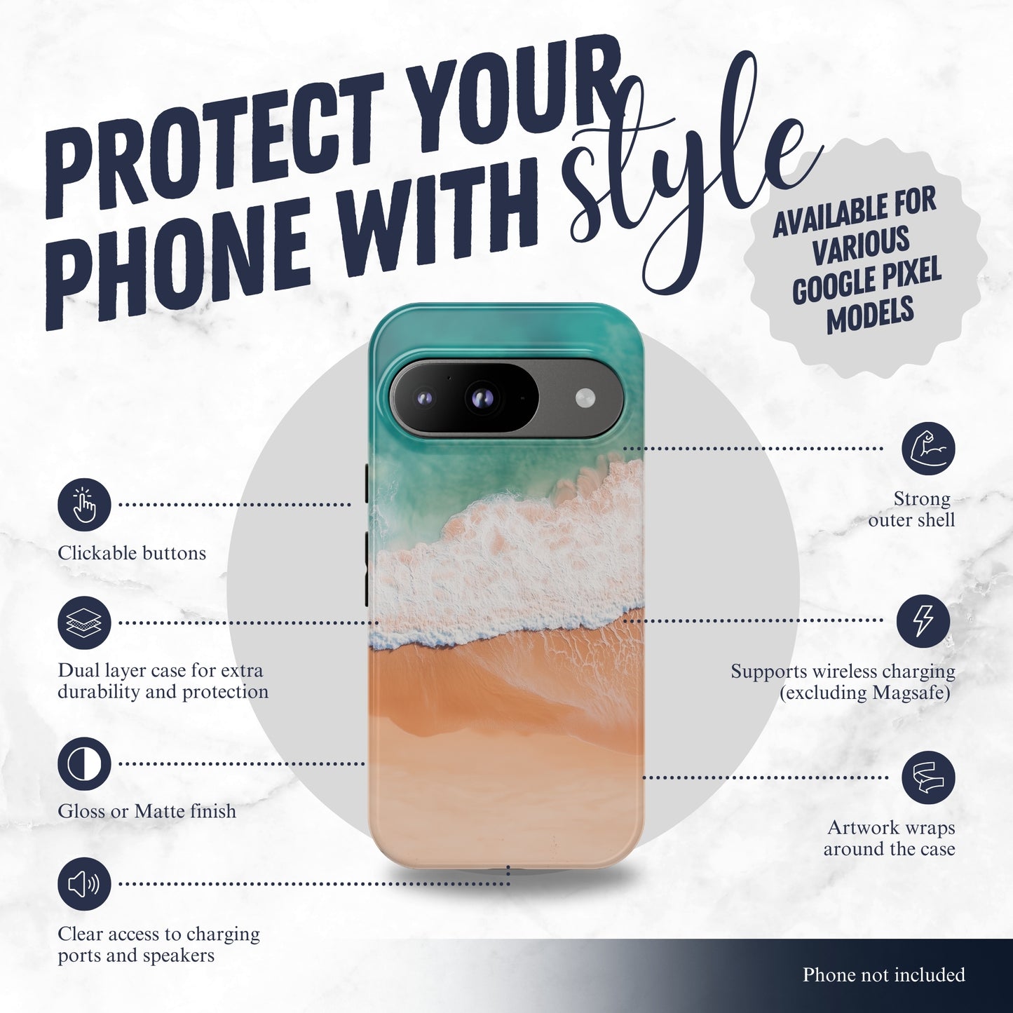Tide - Google Pixel Case Phone Case-aesthetic phone case-shockproof phone case-cute phone case-designer phone case-elegant phone case-luxury phone case-phone accessories-fashion accessory