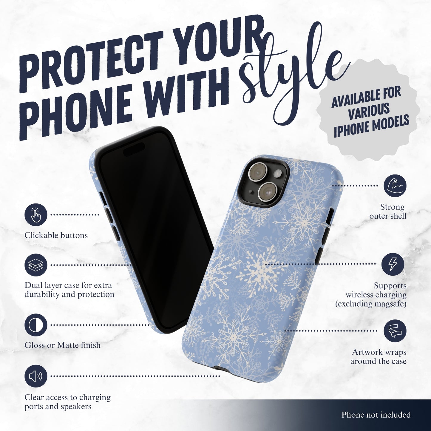 Winter Kiss - iPhone Case Phone Case-aesthetic phone case-shockproof phone case-cute phone case-designer phone case-elegant phone case-luxury phone case-phone accessories-fashion accessory