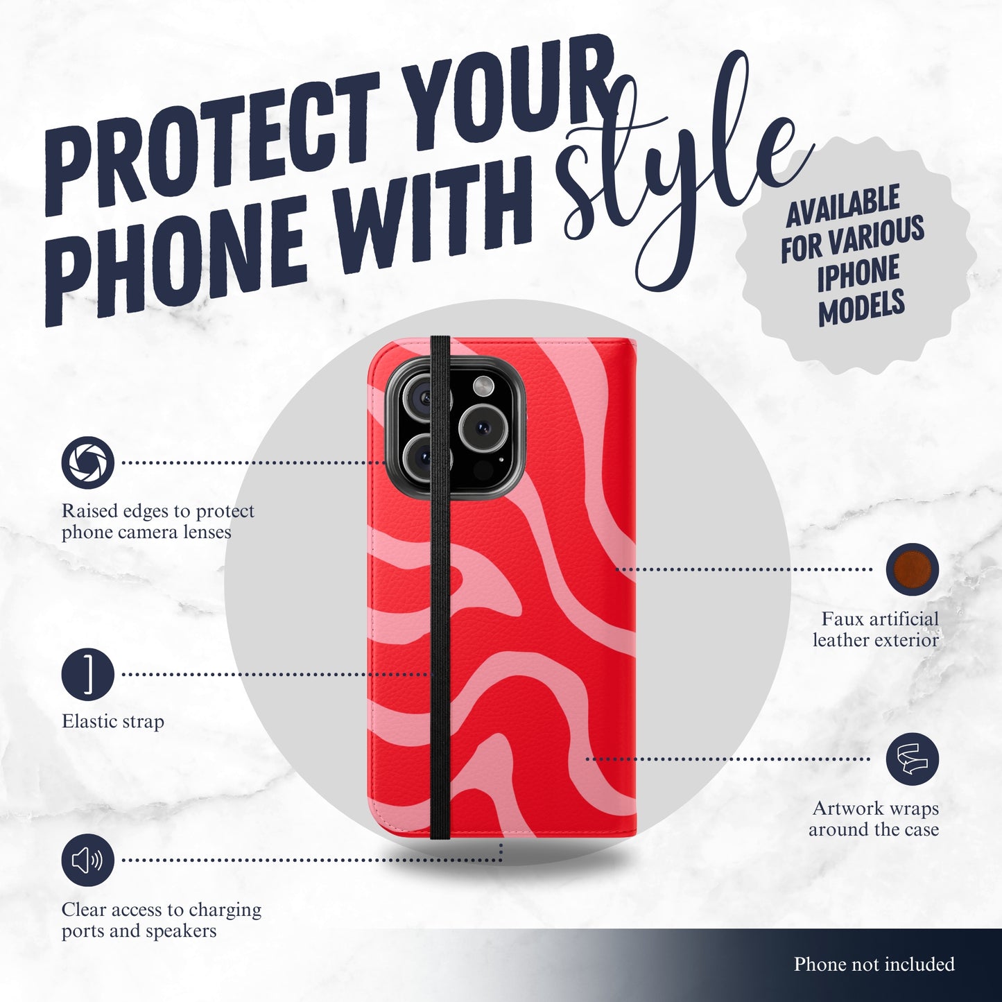 Afterglow - iPhone Flip Case Wallet, Leather Folio Case Phone Case-aesthetic phone case-shockproof phone case-cute phone case-designer phone case-elegant phone case-luxury phone case-phone accessories-fashion accessory