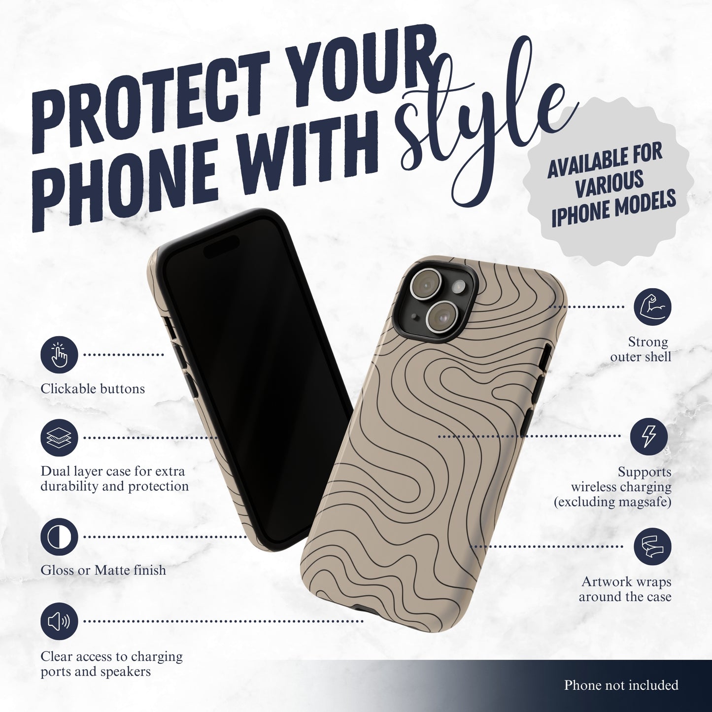 Earth Flow - iPhone Case Phone Case-aesthetic phone case-shockproof phone case-cute phone case-designer phone case-elegant phone case-luxury phone case-phone accessories-fashion accessory