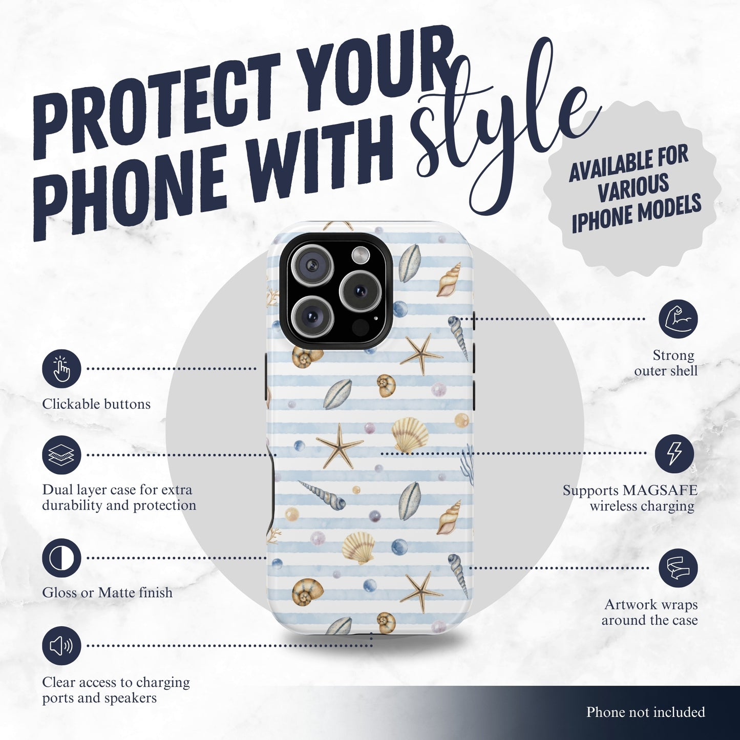 Beach Girl - Magsafe iPhone Case Phone Case-aesthetic phone case-shockproof phone case-cute phone case-designer phone case-elegant phone case-luxury phone case-phone accessories-fashion accessory