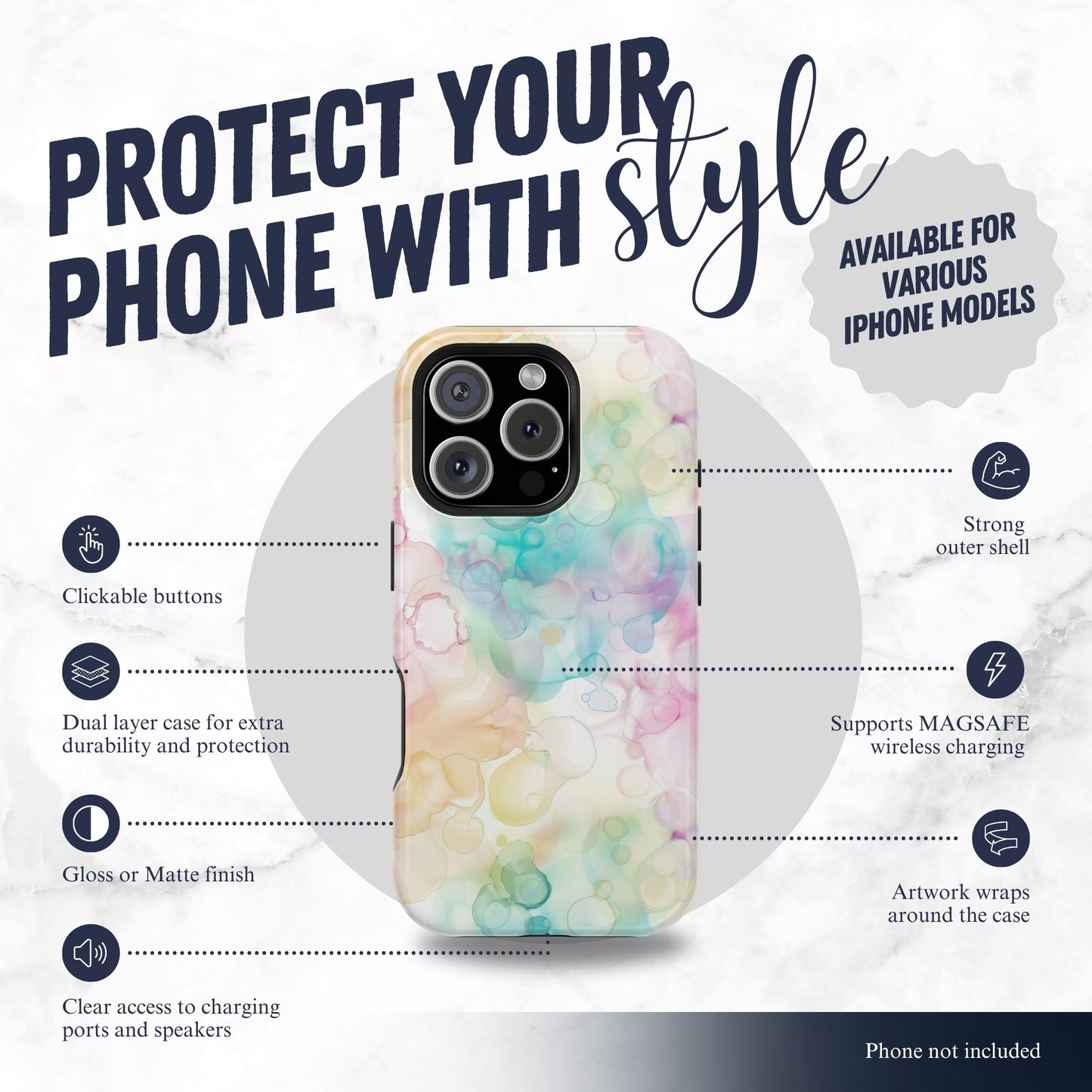 Bubble Bath - Magsafe iPhone Case Phone Case-aesthetic phone case-shockproof phone case-cute phone case-designer phone case-elegant phone case-luxury phone case-phone accessories-fashion accessory
