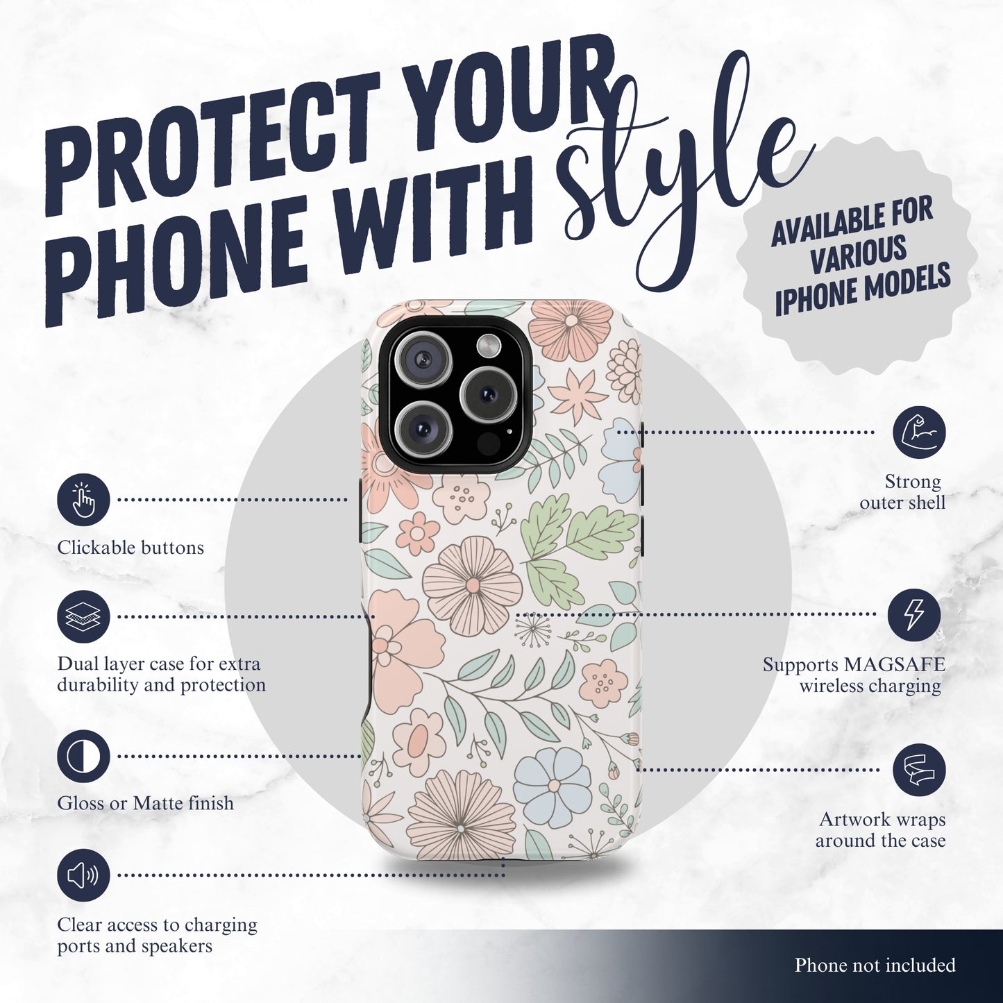 Garden Meadow - Magsafe iPhone Case Phone Case-aesthetic phone case-shockproof phone case-cute phone case-designer phone case-elegant phone case-luxury phone case-phone accessories-fashion accessory