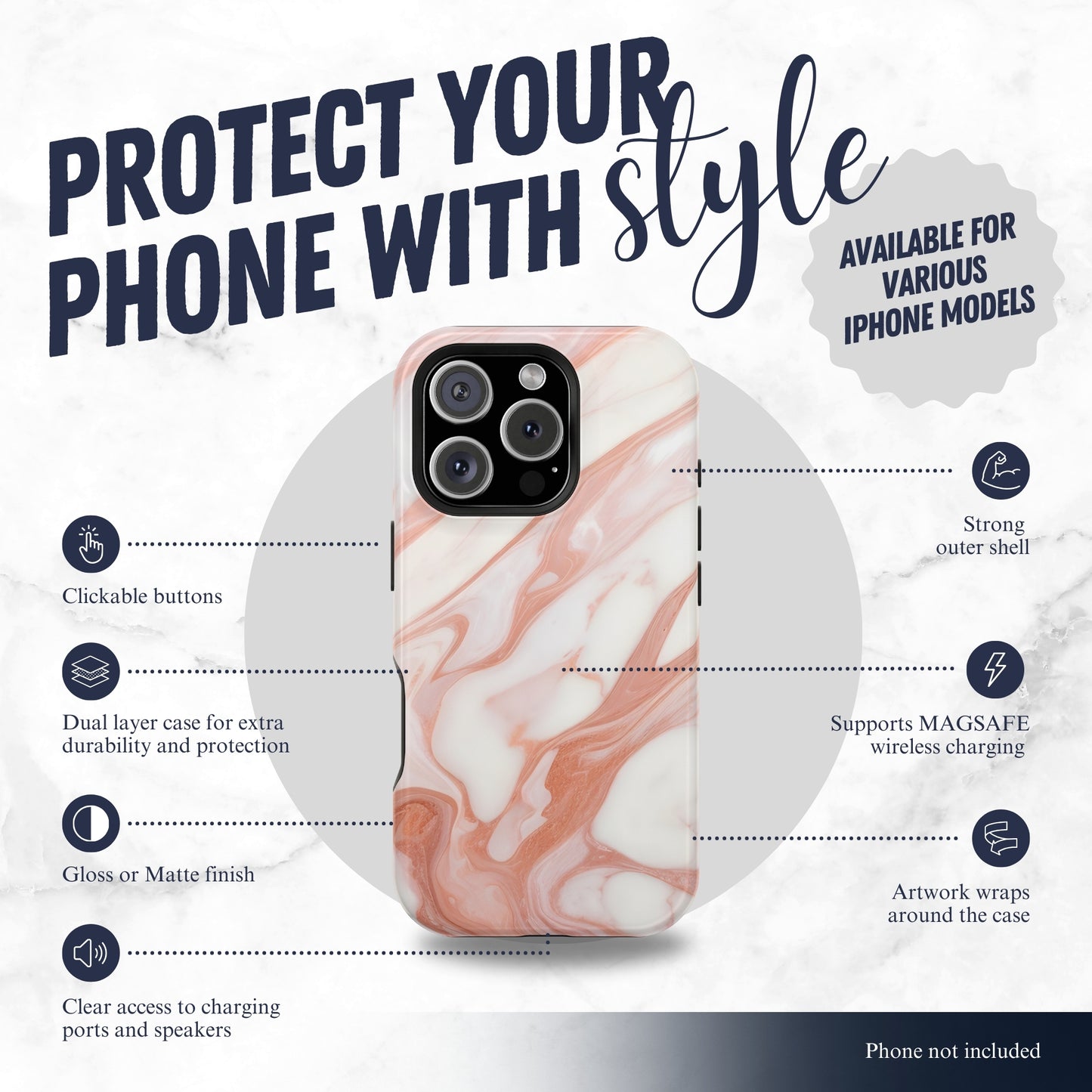 Dream Phase - Magsafe iPhone Case Phone Case-aesthetic phone case-shockproof phone case-cute phone case-designer phone case-elegant phone case-luxury phone case-phone accessories-fashion accessory