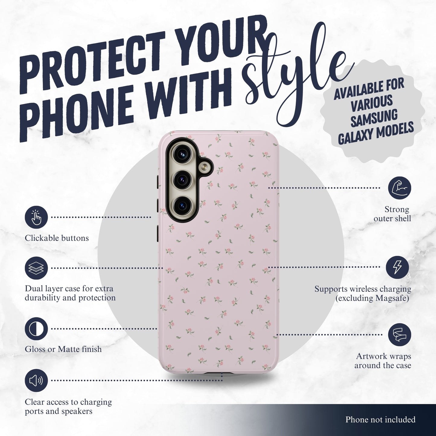 Gentle Touch - Samsung Galaxy Case Phone Case-aesthetic phone case-shockproof phone case-cute phone case-designer phone case-elegant phone case-luxury phone case-phone accessories-fashion accessory