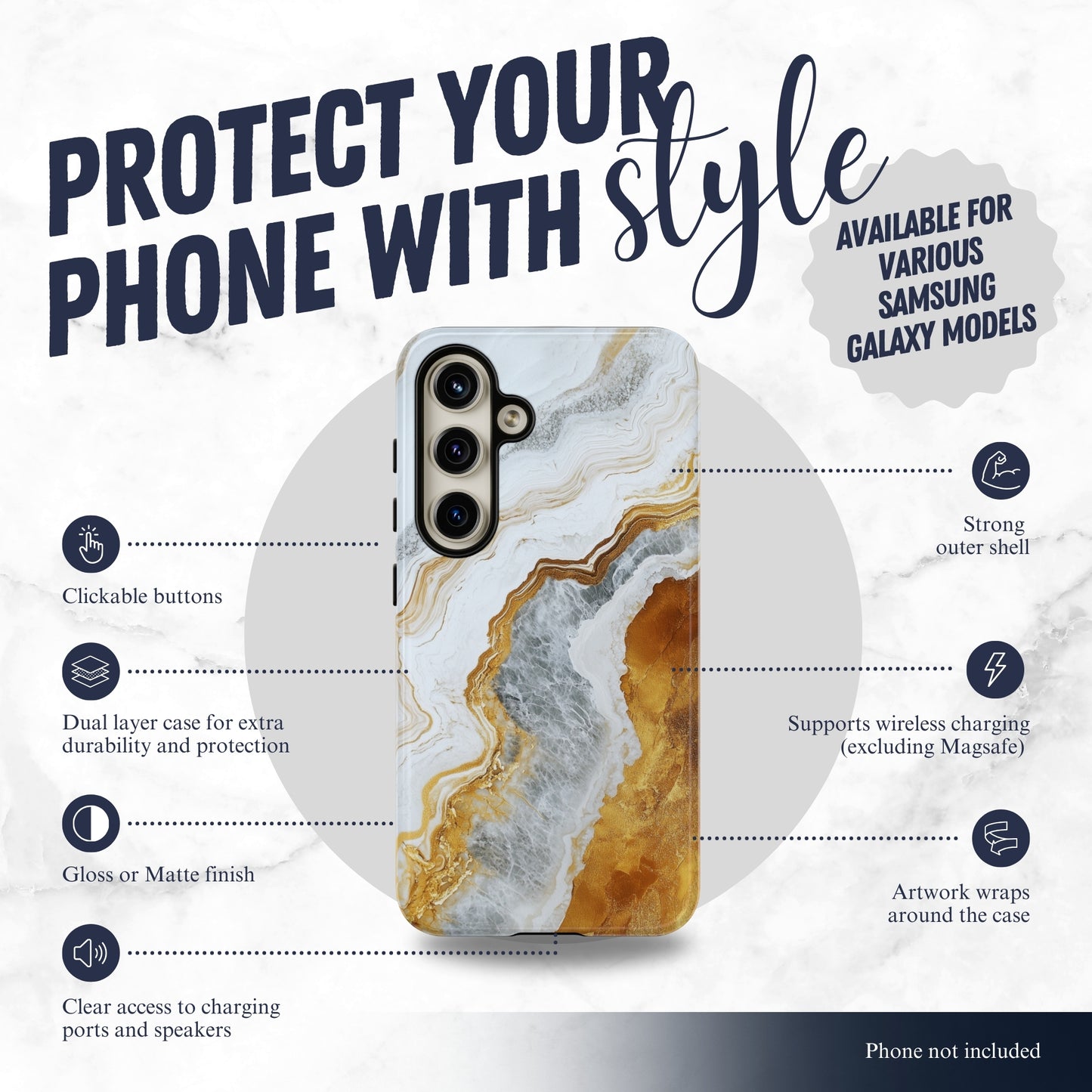 Snowgold - Samsung Galaxy Case Phone Case-aesthetic phone case-shockproof phone case-cute phone case-designer phone case-elegant phone case-luxury phone case-phone accessories-fashion accessory