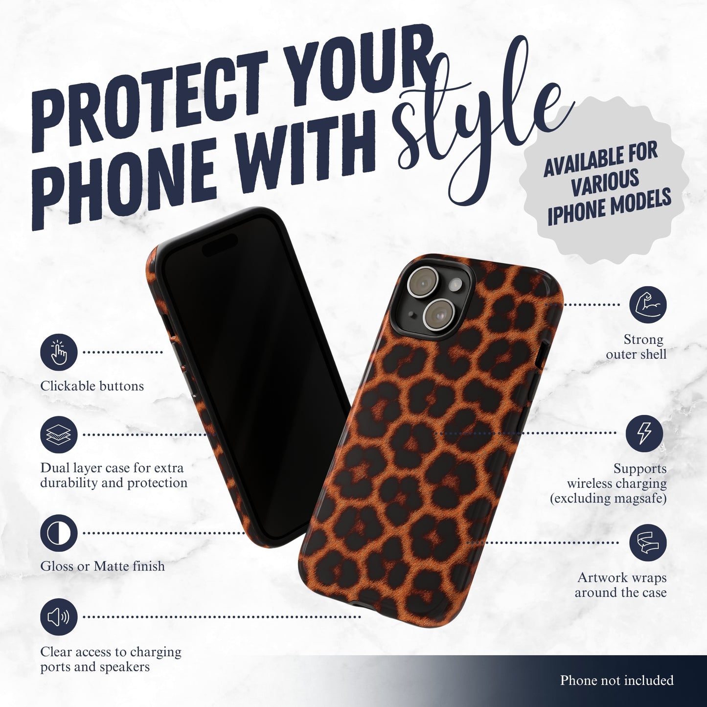 Animal Allure - iPhone Case Phone Case-aesthetic phone case-shockproof phone case-cute phone case-designer phone case-elegant phone case-luxury phone case-phone accessories-fashion accessory