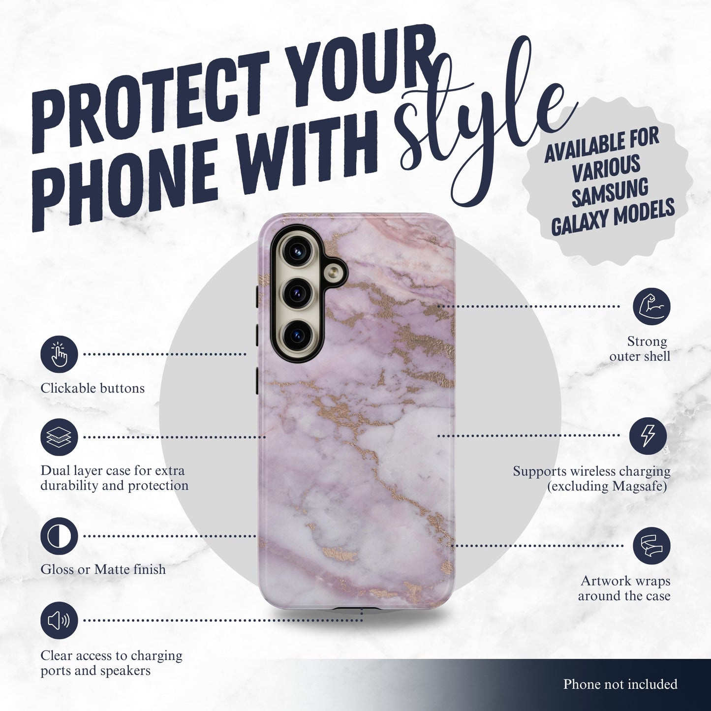Luna Quartz - Samsung Galaxy Case Phone Case-aesthetic phone case-shockproof phone case-cute phone case-designer phone case-elegant phone case-luxury phone case-phone accessories-fashion accessory