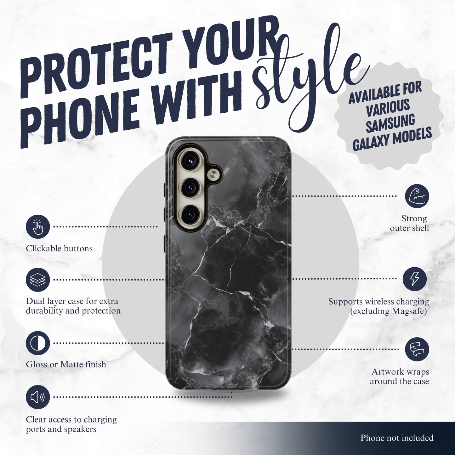 Obsidian - Samsung Galaxy Case Phone Case-aesthetic phone case-shockproof phone case-cute phone case-designer phone case-elegant phone case-luxury phone case-phone accessories-fashion accessory