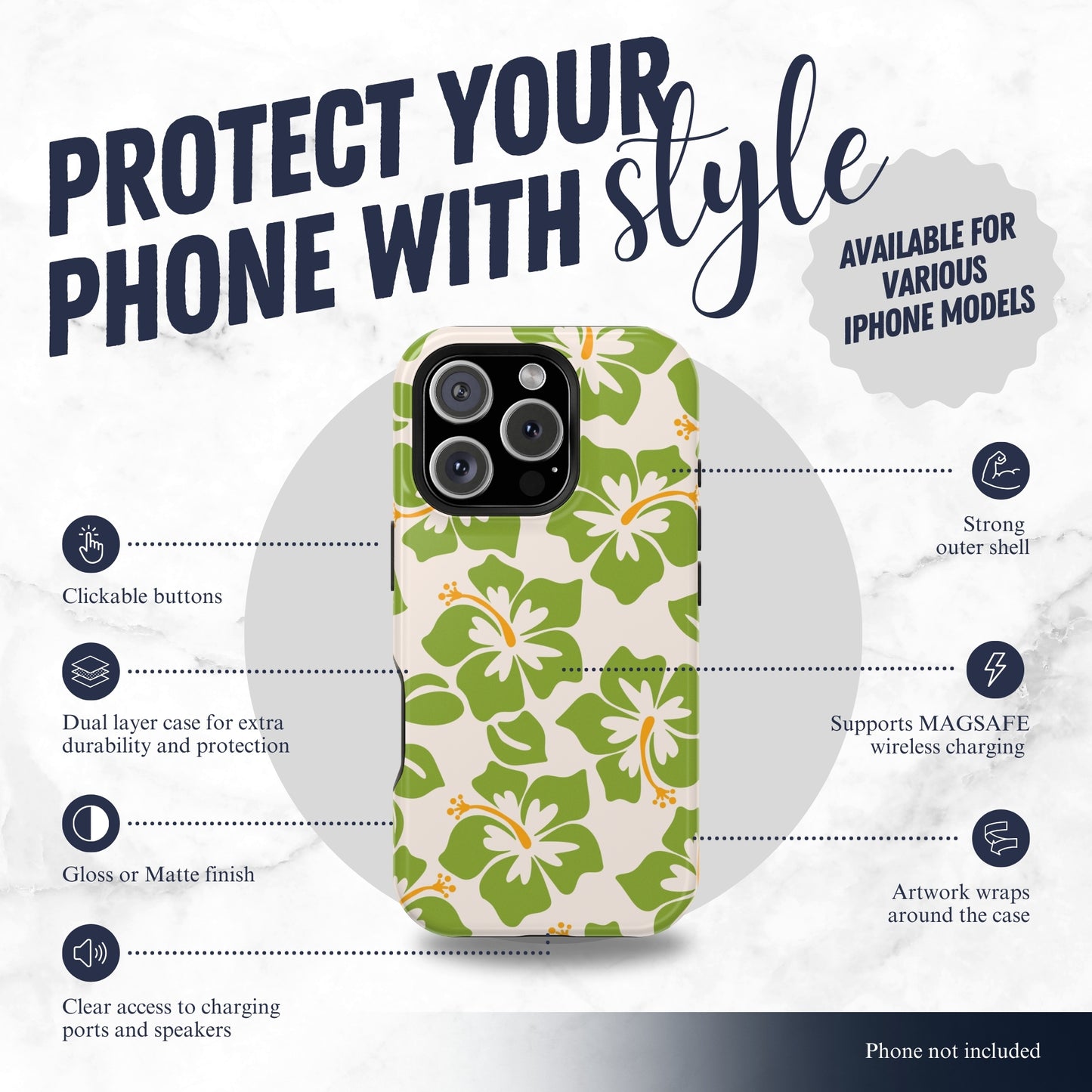 Blossom Bay - Magsafe iPhone Case Phone Case-aesthetic phone case-shockproof phone case-cute phone case-designer phone case-elegant phone case-luxury phone case-phone accessories-fashion accessory