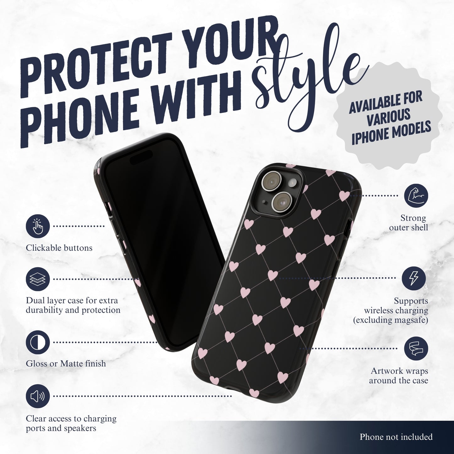 Dark Romance - iPhone Case Phone Case-aesthetic phone case-shockproof phone case-cute phone case-designer phone case-elegant phone case-luxury phone case-phone accessories-fashion accessory