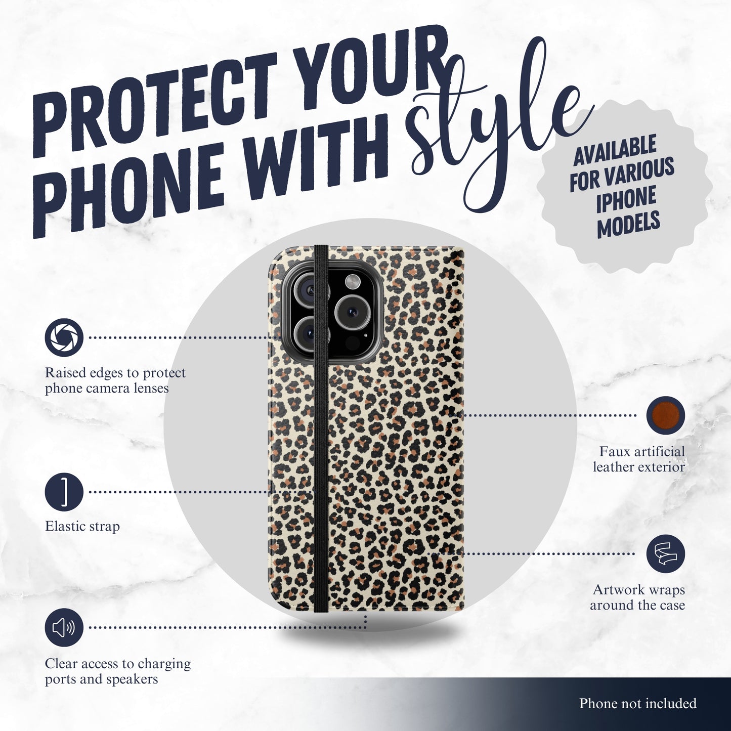 Wildcat - iPhone Flip Case Wallet, Leather Folio Case Phone Case-aesthetic phone case-shockproof phone case-cute phone case-designer phone case-elegant phone case-luxury phone case-phone accessories-fashion accessory