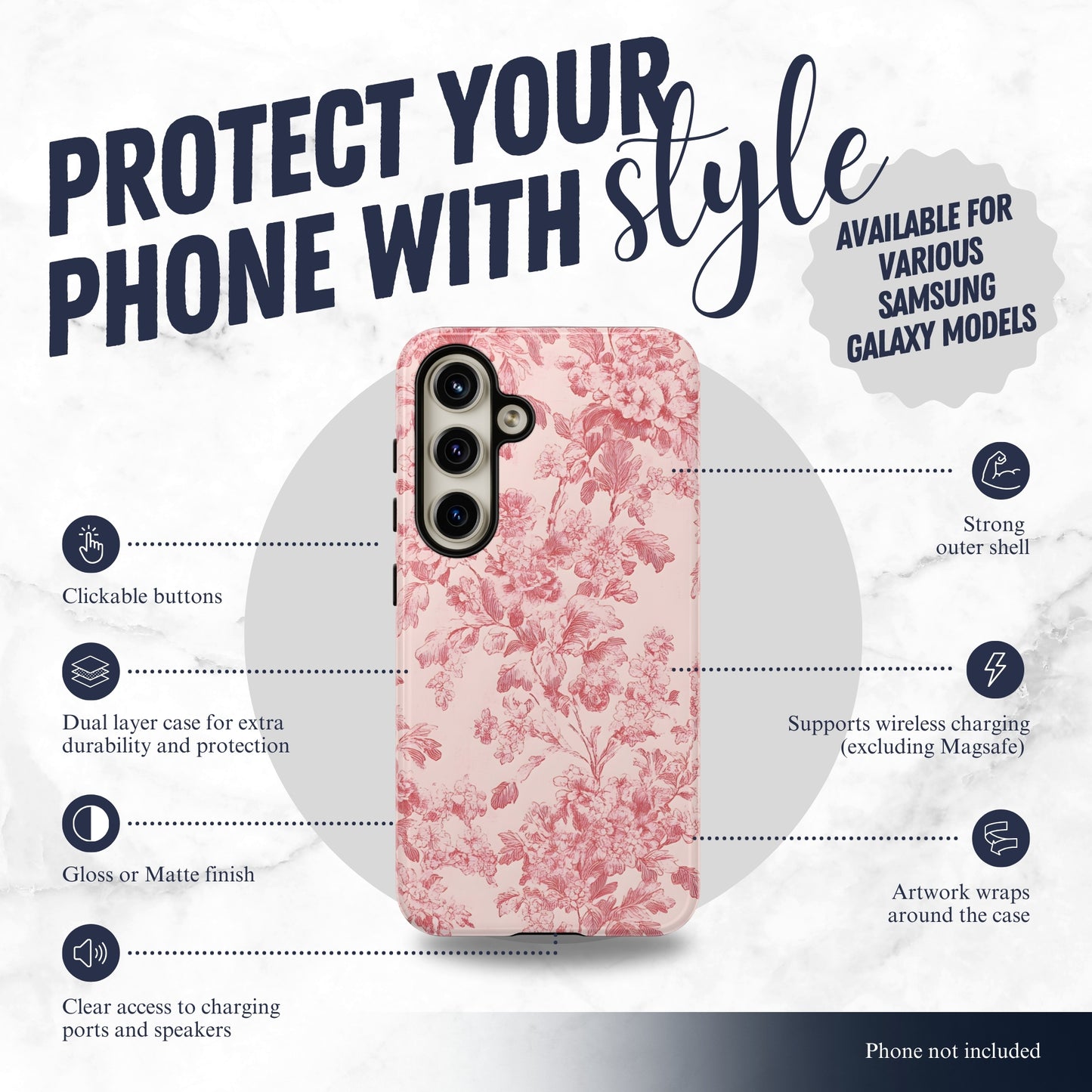 Ballet Toile - Samsung Galaxy Case Phone Case-aesthetic phone case-shockproof phone case-cute phone case-designer phone case-elegant phone case-luxury phone case-phone accessories-fashion accessory