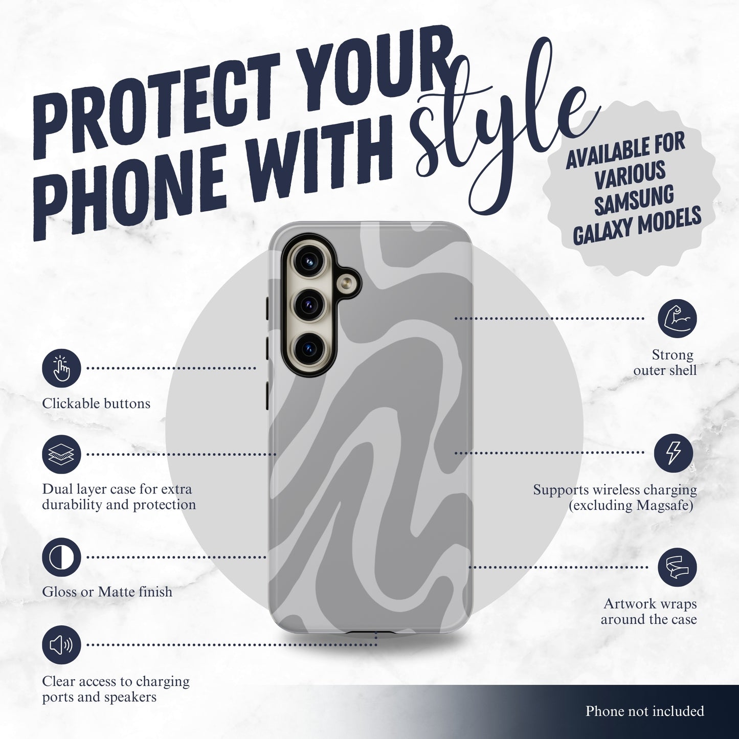 Grayscale - Samsung Galaxy Case Phone Case-aesthetic phone case-shockproof phone case-cute phone case-designer phone case-elegant phone case-luxury phone case-phone accessories-fashion accessory