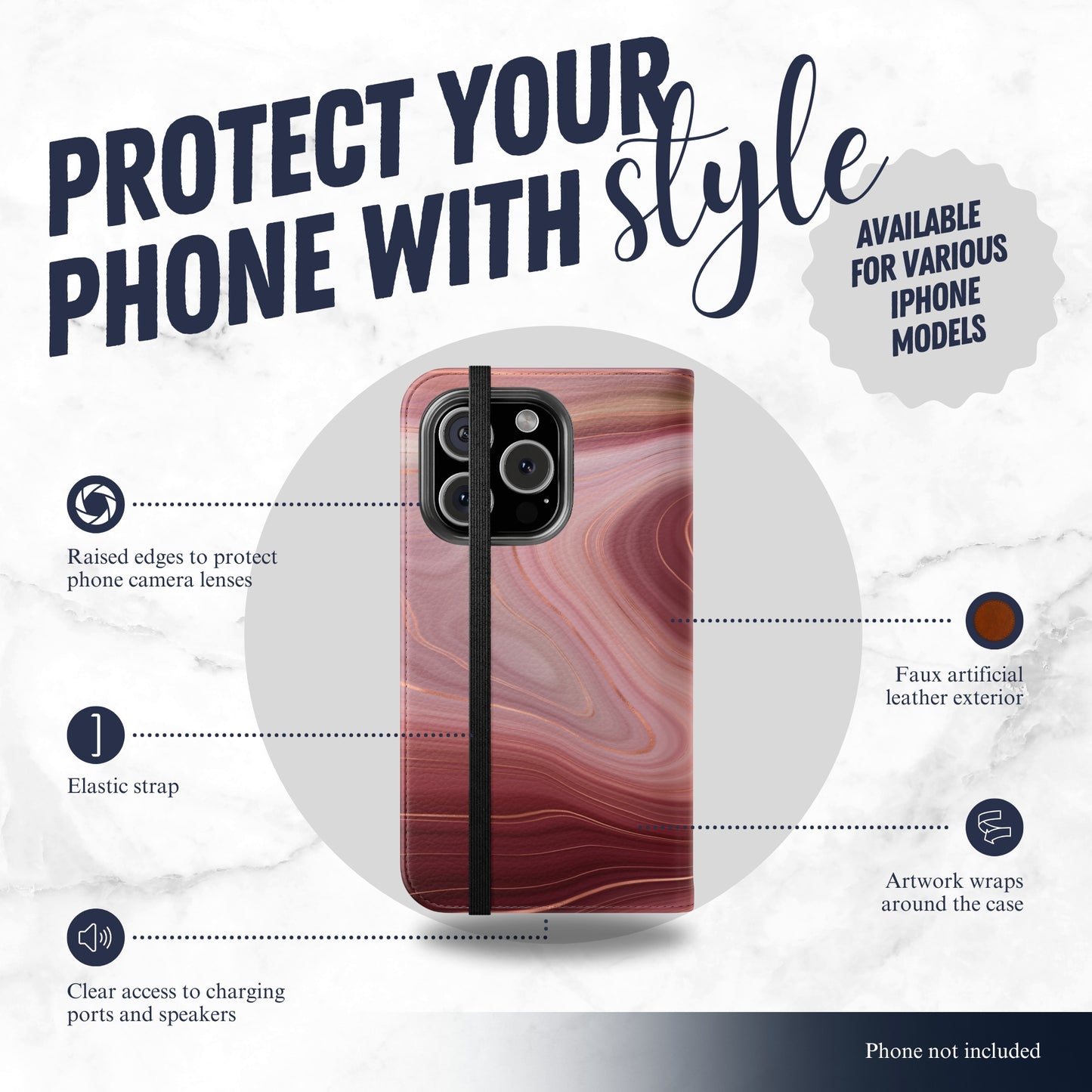 Flow State - iPhone Flip Case Wallet, Leather Folio Case Phone Case-aesthetic phone case-shockproof phone case-cute phone case-designer phone case-elegant phone case-luxury phone case-phone accessories-fashion accessory