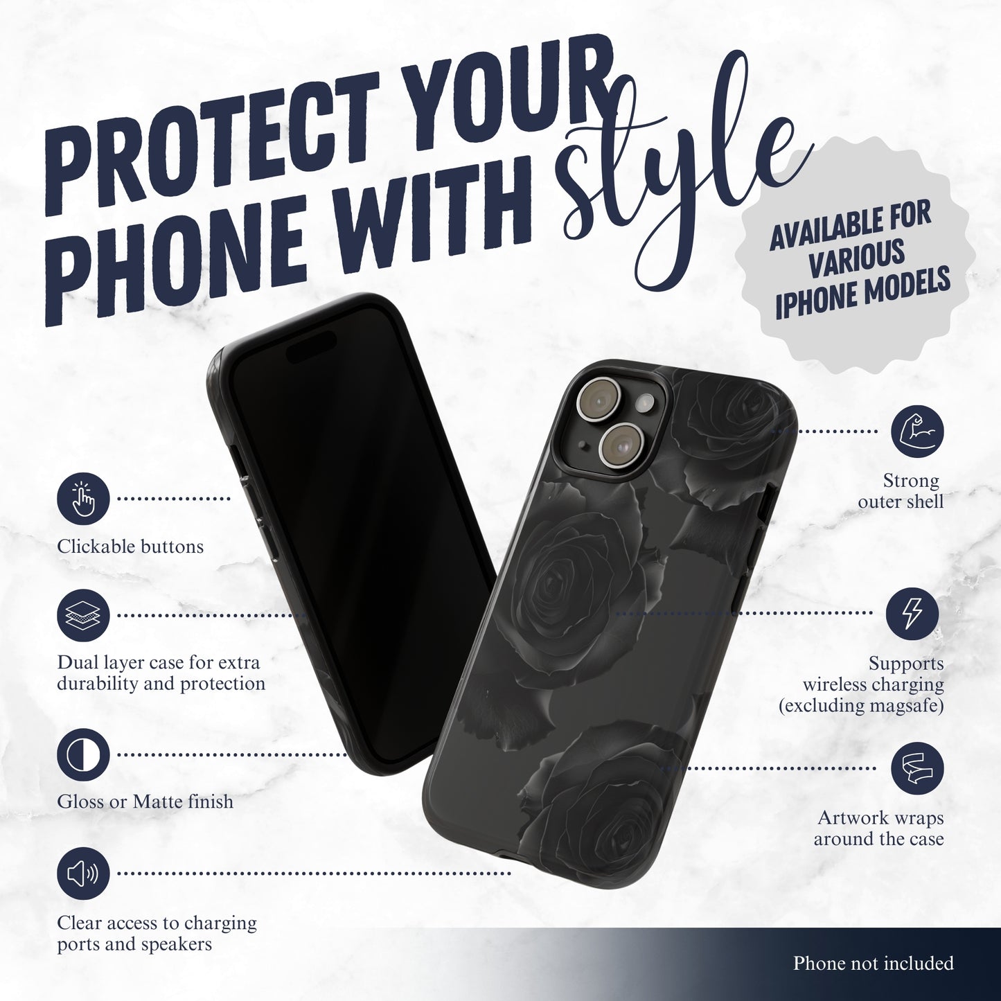 Dark Mystery - iPhone Case Phone Case-aesthetic phone case-shockproof phone case-cute phone case-designer phone case-elegant phone case-luxury phone case-phone accessories-fashion accessory