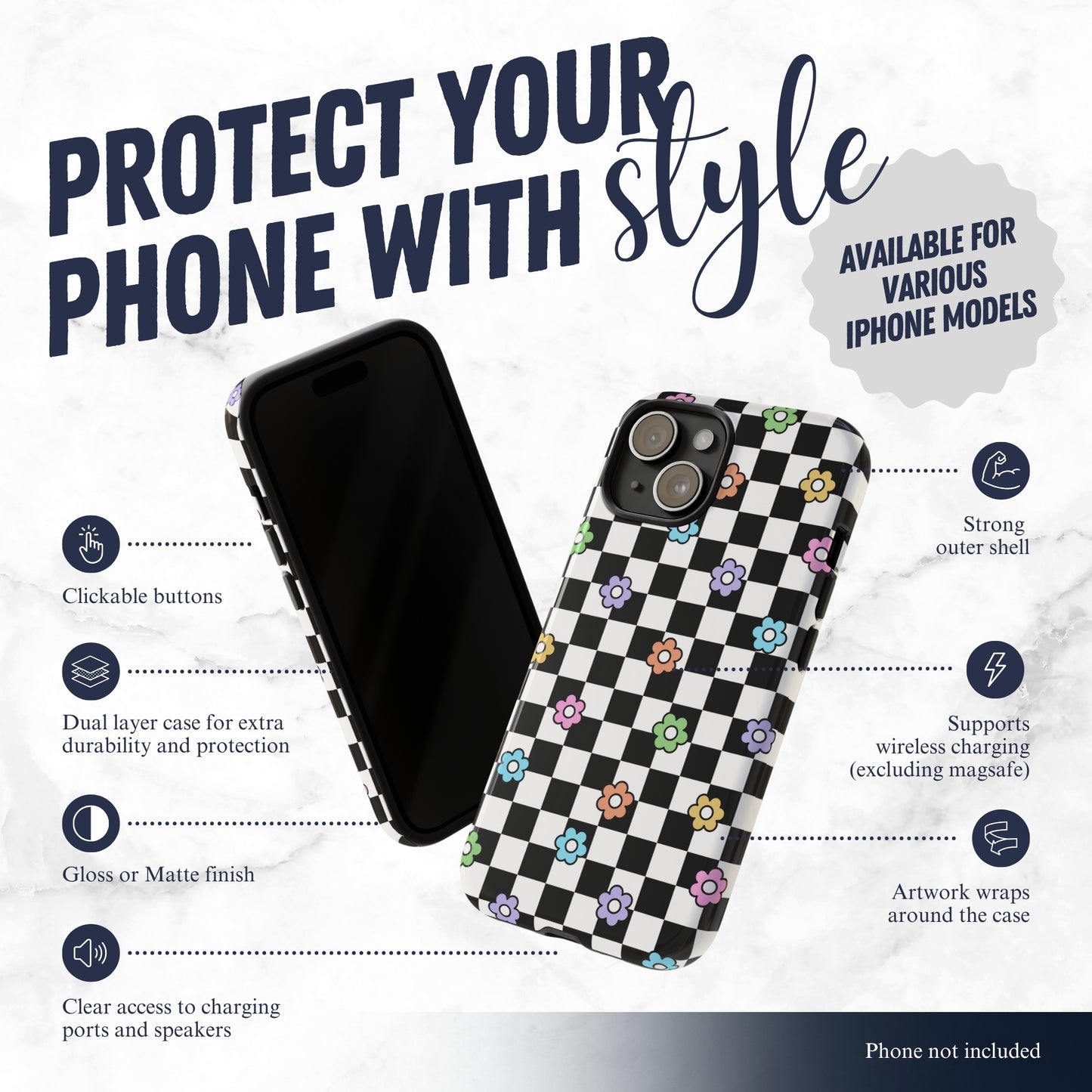 Check Mate - iPhone Case Phone Case-aesthetic phone case-shockproof phone case-cute phone case-designer phone case-elegant phone case-luxury phone case-phone accessories-fashion accessory