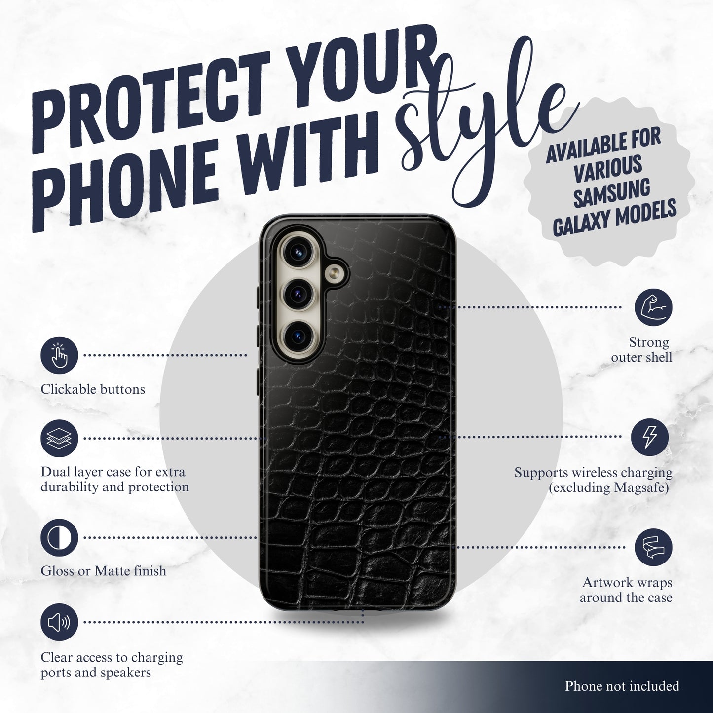 Black Viper - Samsung Galaxy Case Phone Case-aesthetic phone case-shockproof phone case-cute phone case-designer phone case-elegant phone case-luxury phone case-phone accessories-fashion accessory