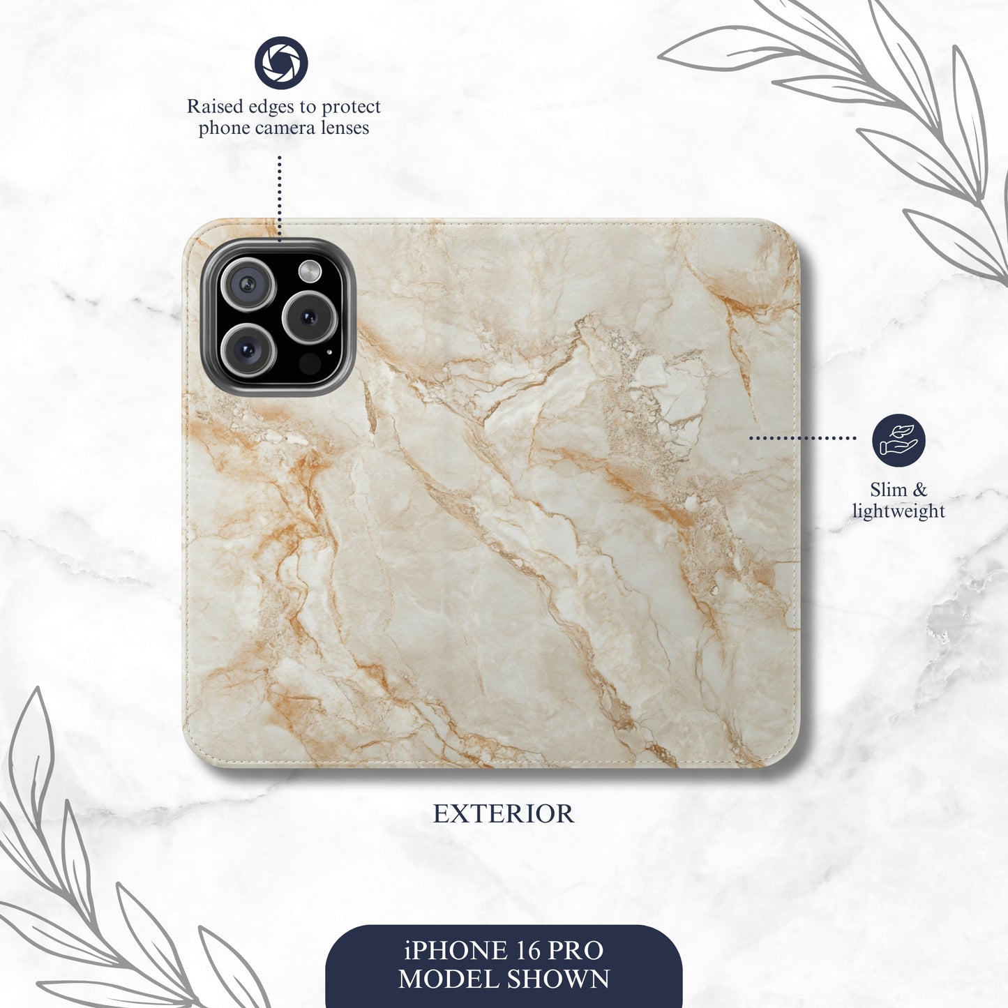 Sandstone - iPhone Flip Case Wallet, Leather Folio Case Phone Case-aesthetic phone case-shockproof phone case-cute phone case-designer phone case-elegant phone case-luxury phone case-phone accessories-fashion accessory