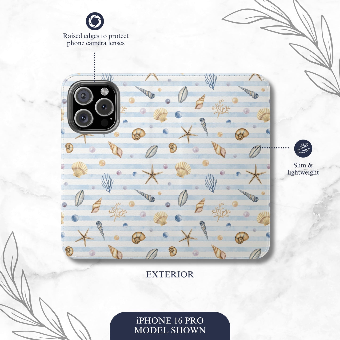 Beach Girl - iPhone Flip Case Wallet, Leather Folio Case Phone Case-aesthetic phone case-shockproof phone case-cute phone case-designer phone case-elegant phone case-luxury phone case-phone accessories-fashion accessory