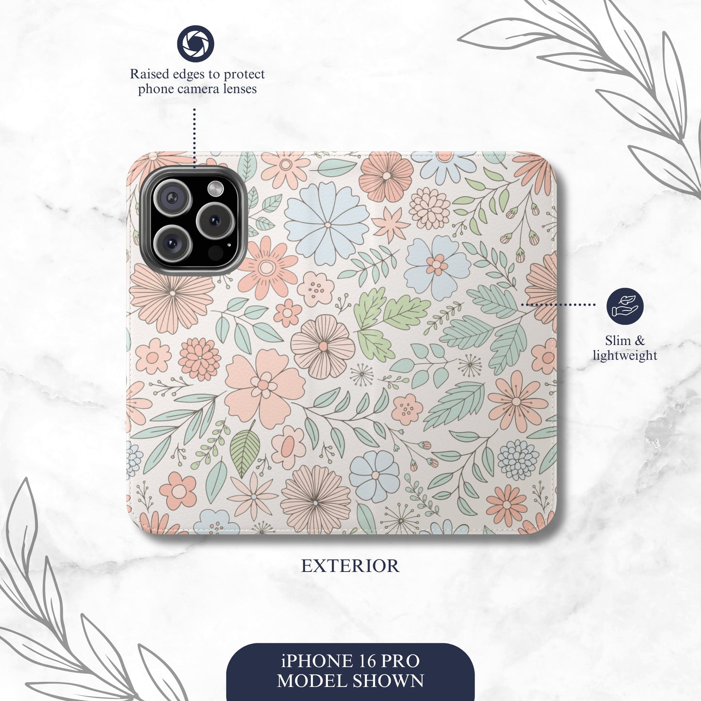 Garden Meadow - iPhone Flip Case Wallet, Leather Folio Case Phone Case-aesthetic phone case-shockproof phone case-cute phone case-designer phone case-elegant phone case-luxury phone case-phone accessories-fashion accessory