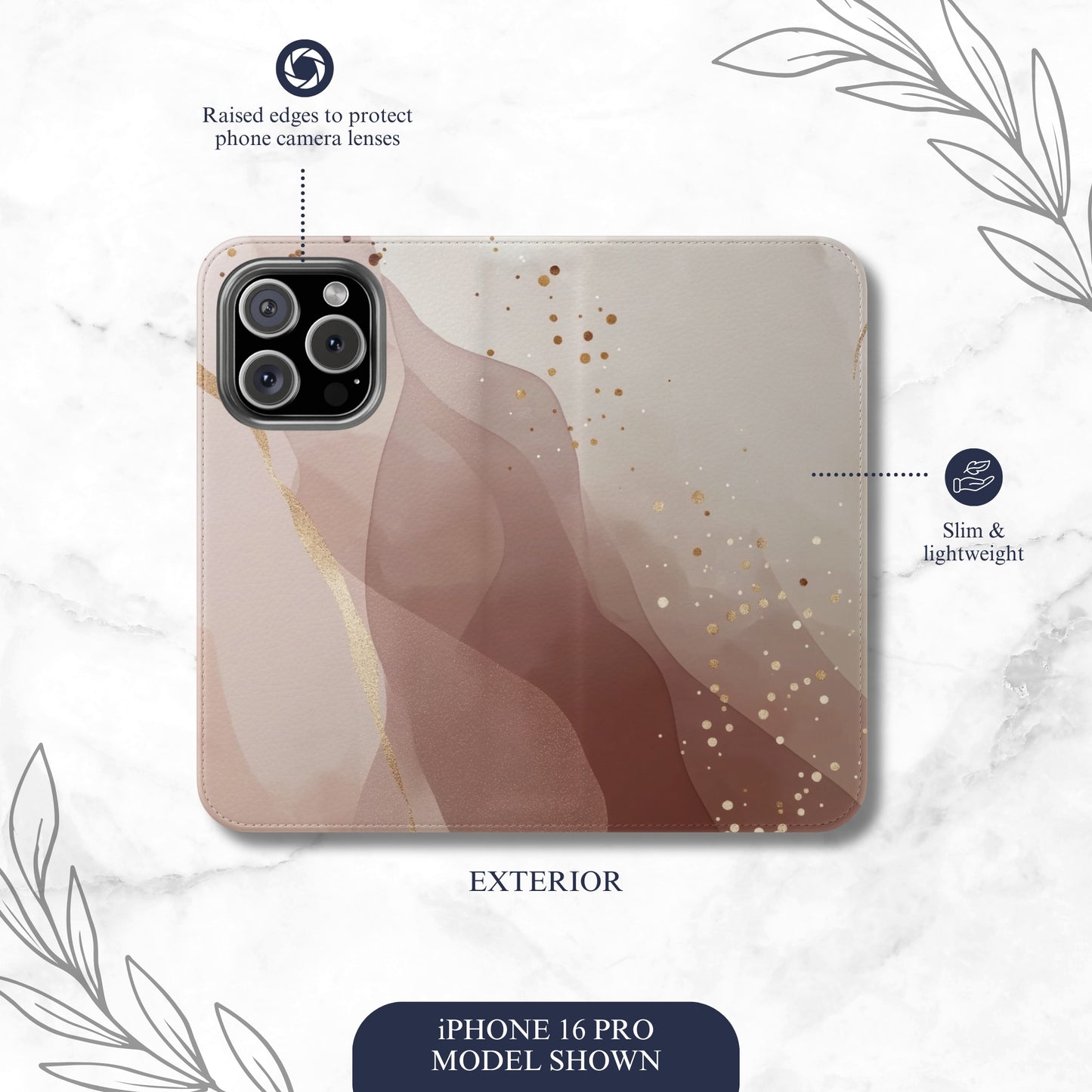 Mirage - iPhone Flip Case Wallet, Leather Folio Case Phone Case-aesthetic phone case-shockproof phone case-cute phone case-designer phone case-elegant phone case-luxury phone case-phone accessories-fashion accessory