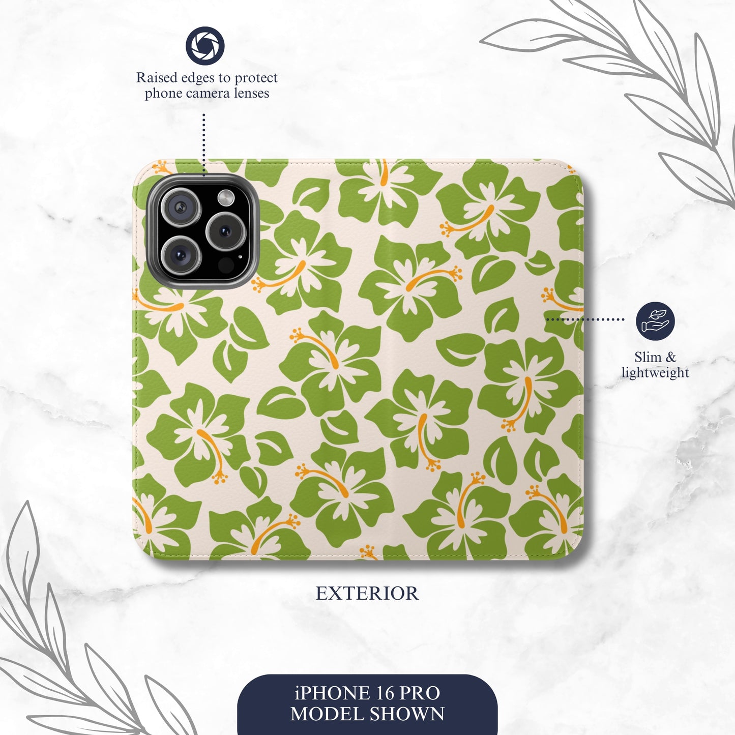 Blossom Bay - iPhone Flip Case Wallet, Leather Folio Case Phone Case-aesthetic phone case-shockproof phone case-cute phone case-designer phone case-elegant phone case-luxury phone case-phone accessories-fashion accessory